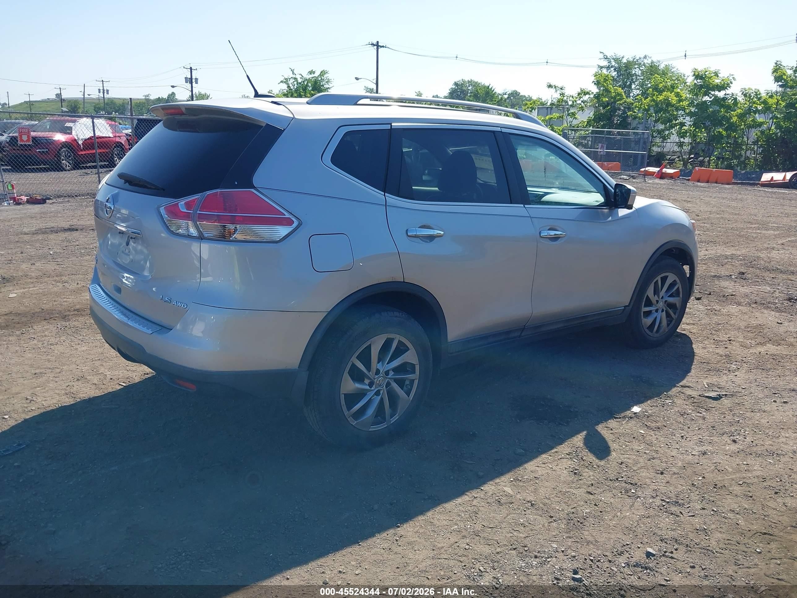 2015 Nissan Rogue Sl Silver vin: 5N1AT2MV1FC820295