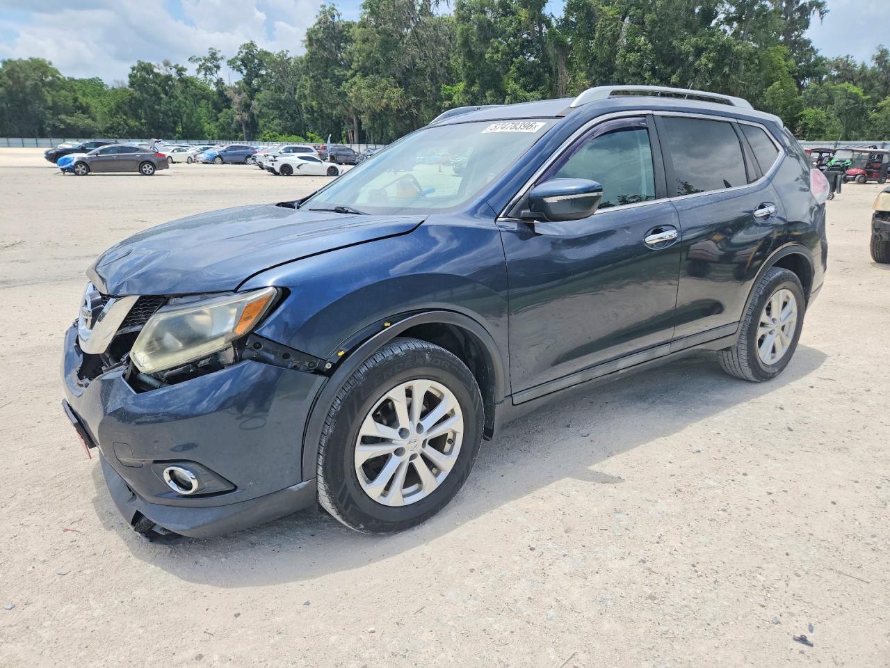 2015 Nissan Rogue Sv Blue vin: 5N1AT2MV1FC823942