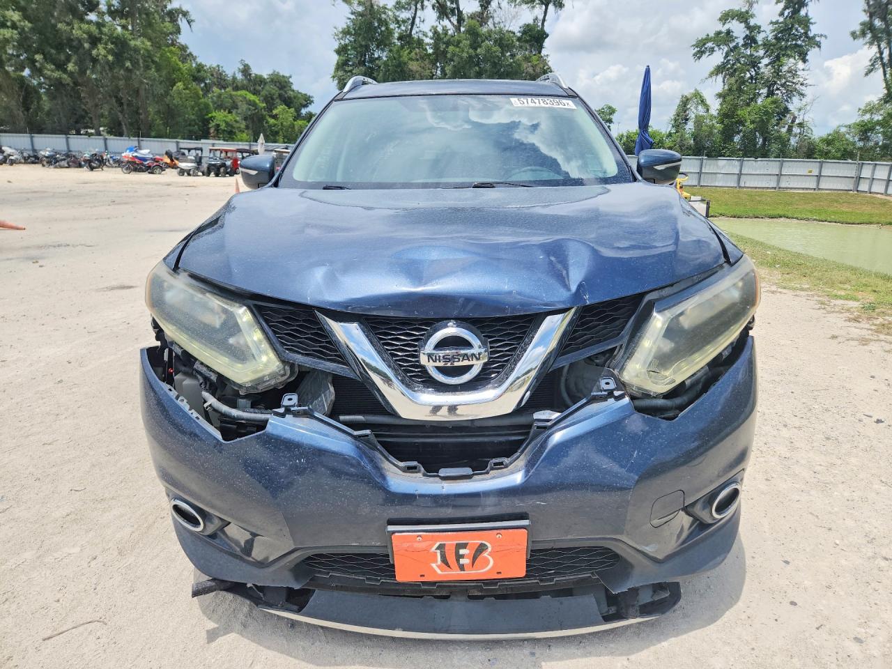 2015 Nissan Rogue Sv Blue vin: 5N1AT2MV1FC823942