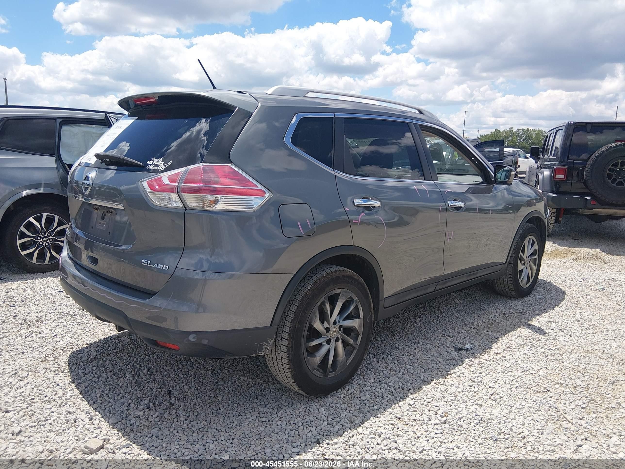 2015 Nissan Rogue Sl Gray vin: 5N1AT2MV1FC832883