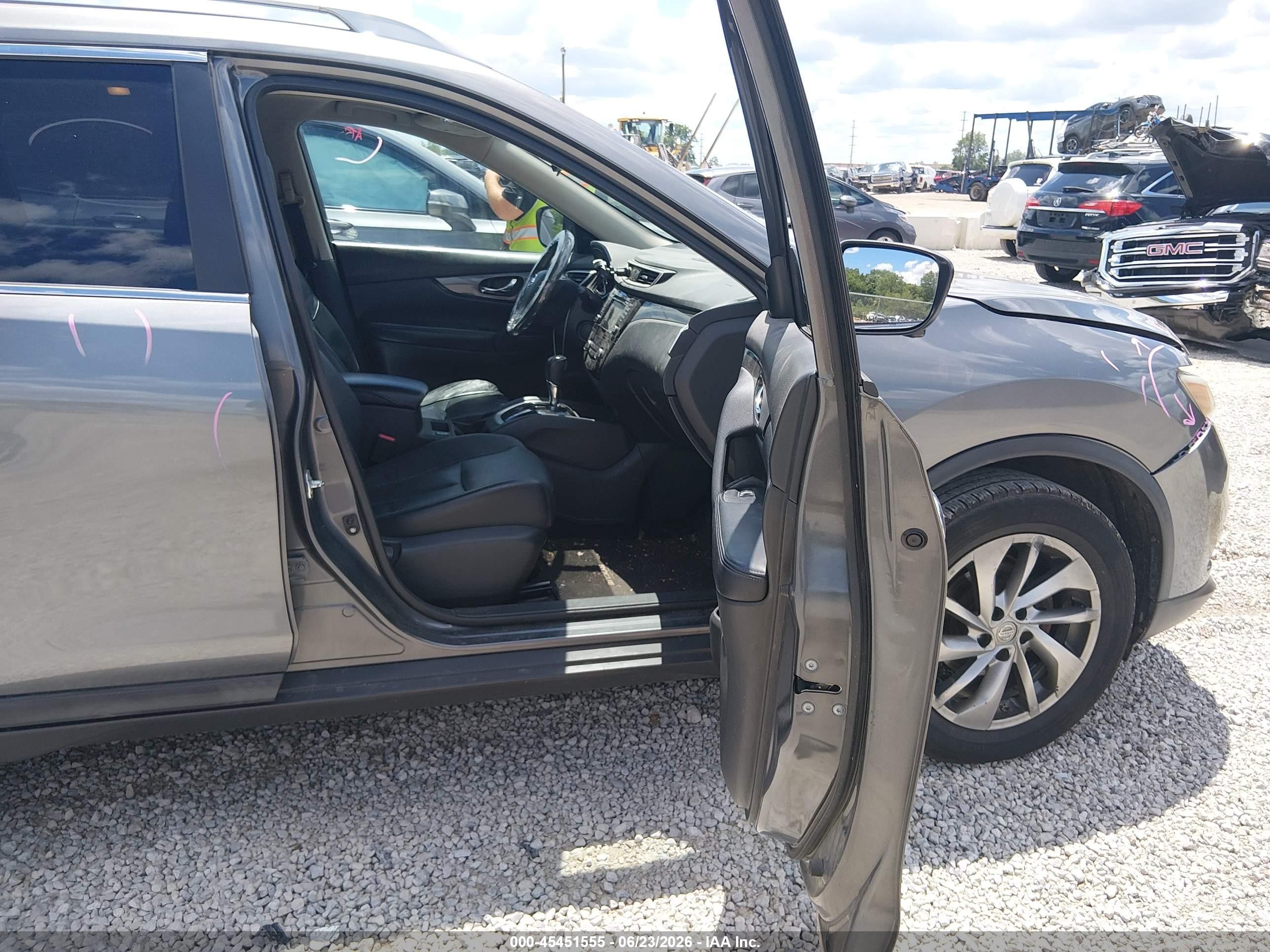 2015 Nissan Rogue Sl Gray vin: 5N1AT2MV1FC832883
