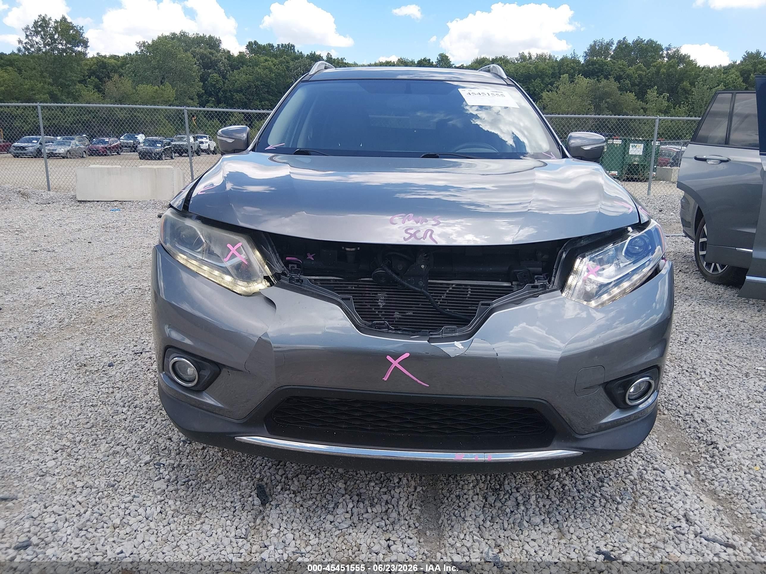 2015 Nissan Rogue Sl Gray vin: 5N1AT2MV1FC832883