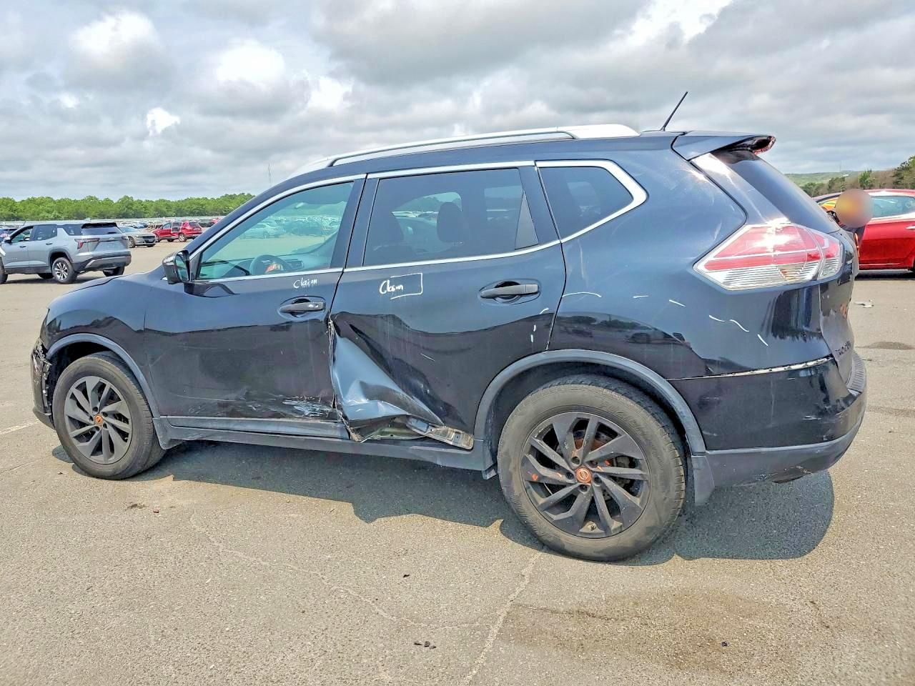2015 Nissan Rogue Sl Black vin: 5N1AT2MV1FC833564