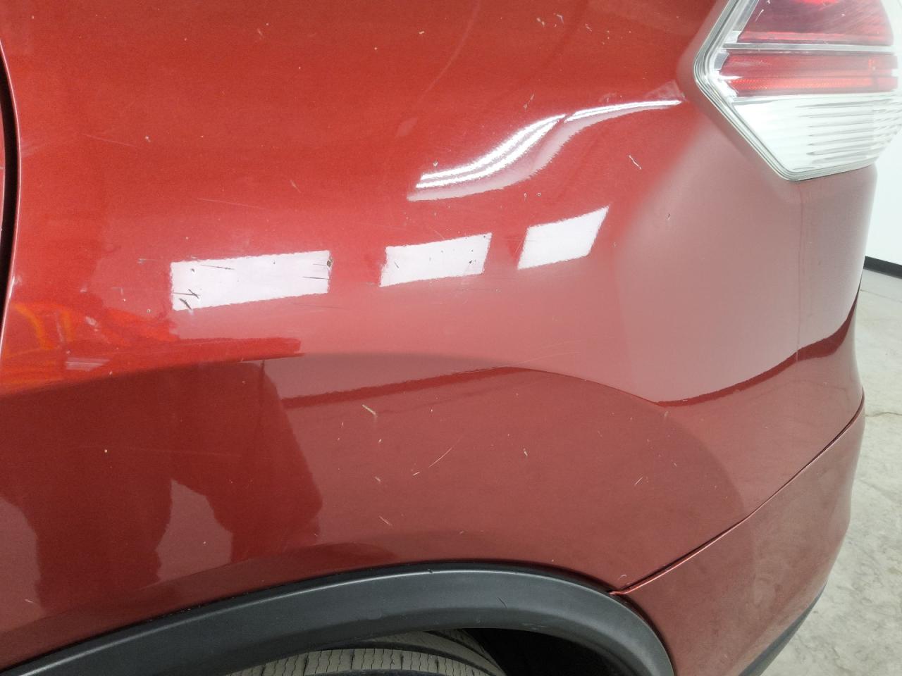 2015 Nissan Rogue Sv Red vin: 5N1AT2MV1FC834326 Damage: Left Qtr Panel, Heavy Scratch, 9 To 10 Inches