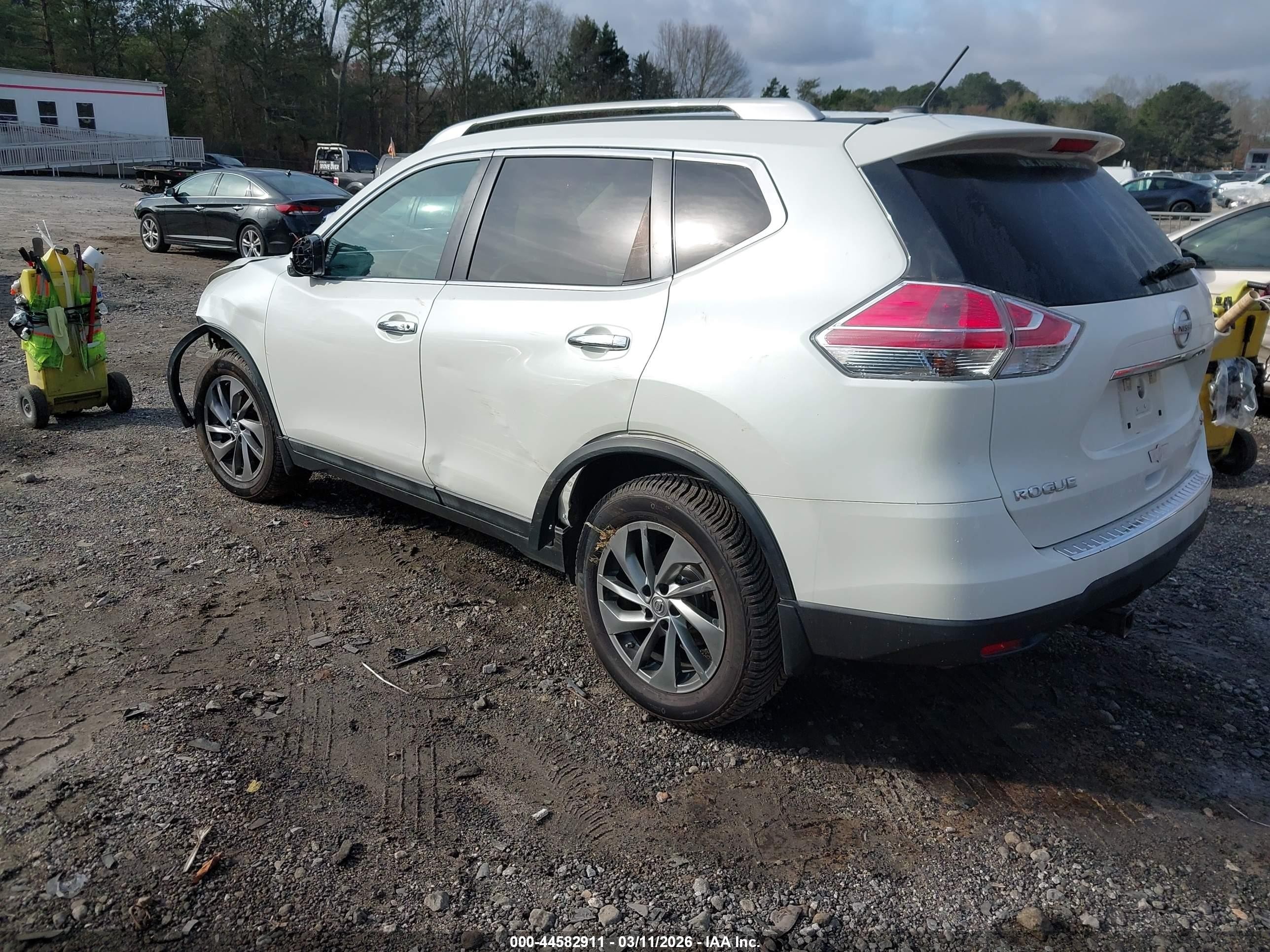 2015 Nissan Rogue Sl White vin: 5N1AT2MV1FC836870