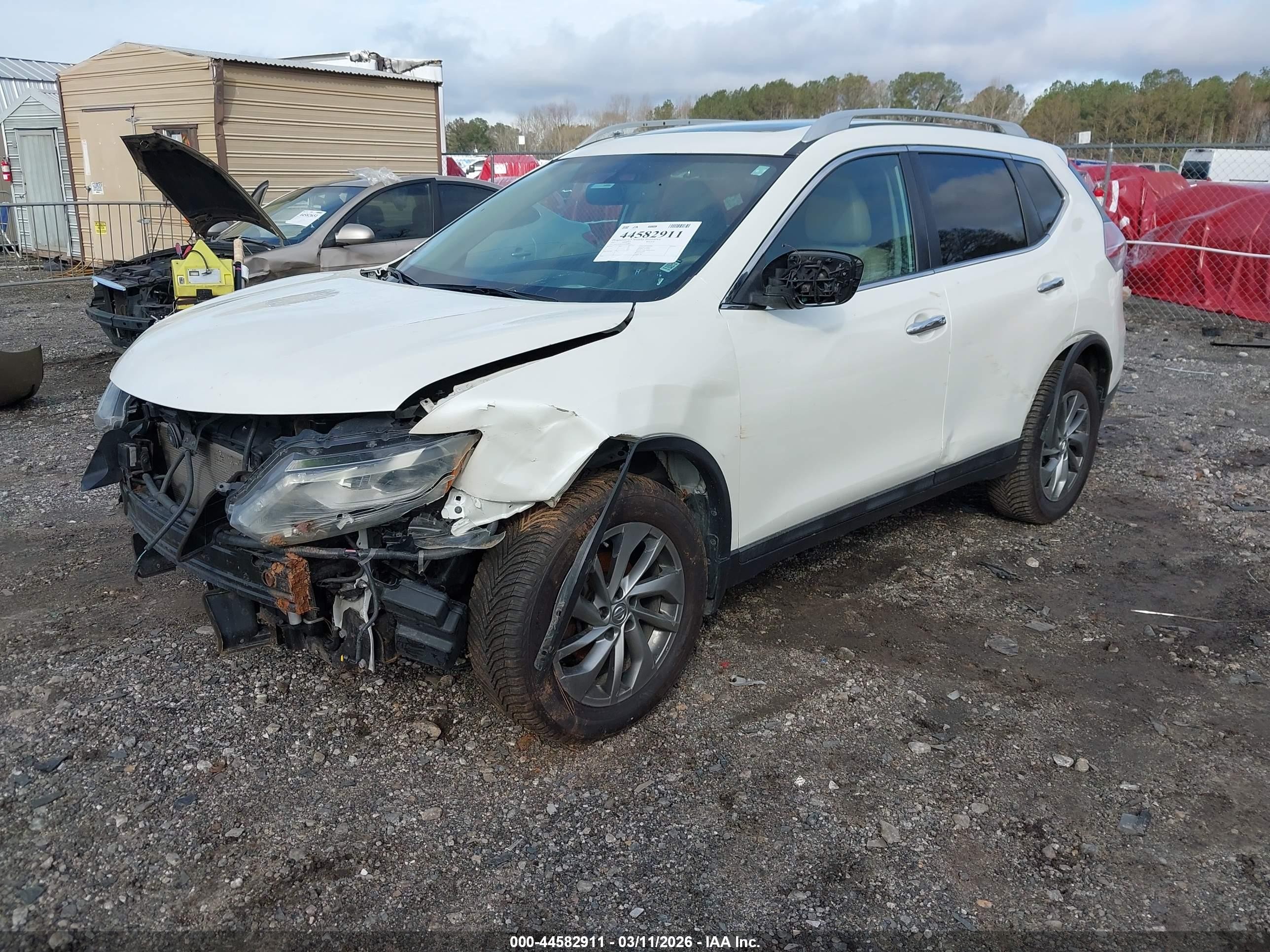 2015 Nissan Rogue Sl White vin: 5N1AT2MV1FC836870