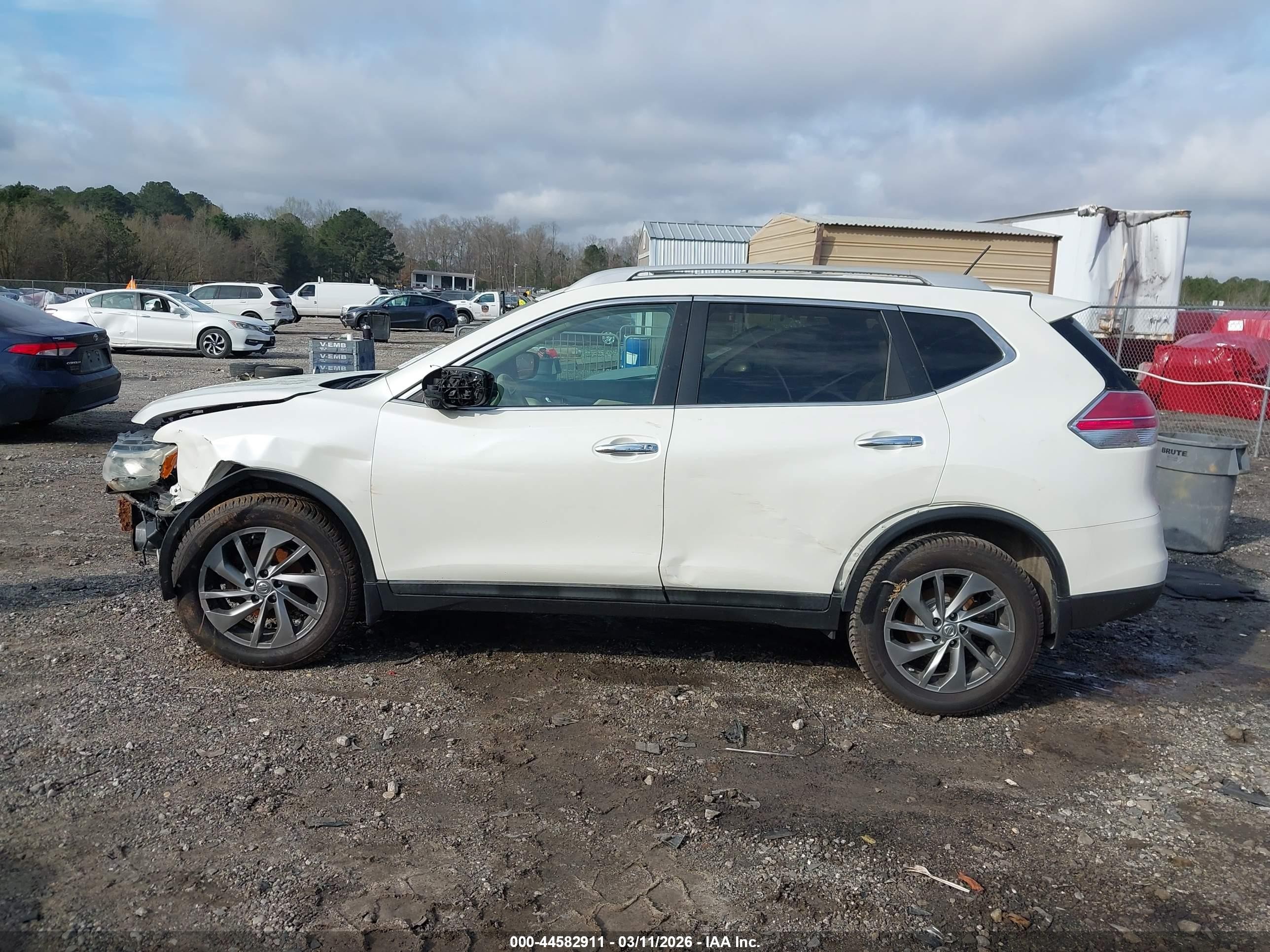 2015 Nissan Rogue Sl White vin: 5N1AT2MV1FC836870