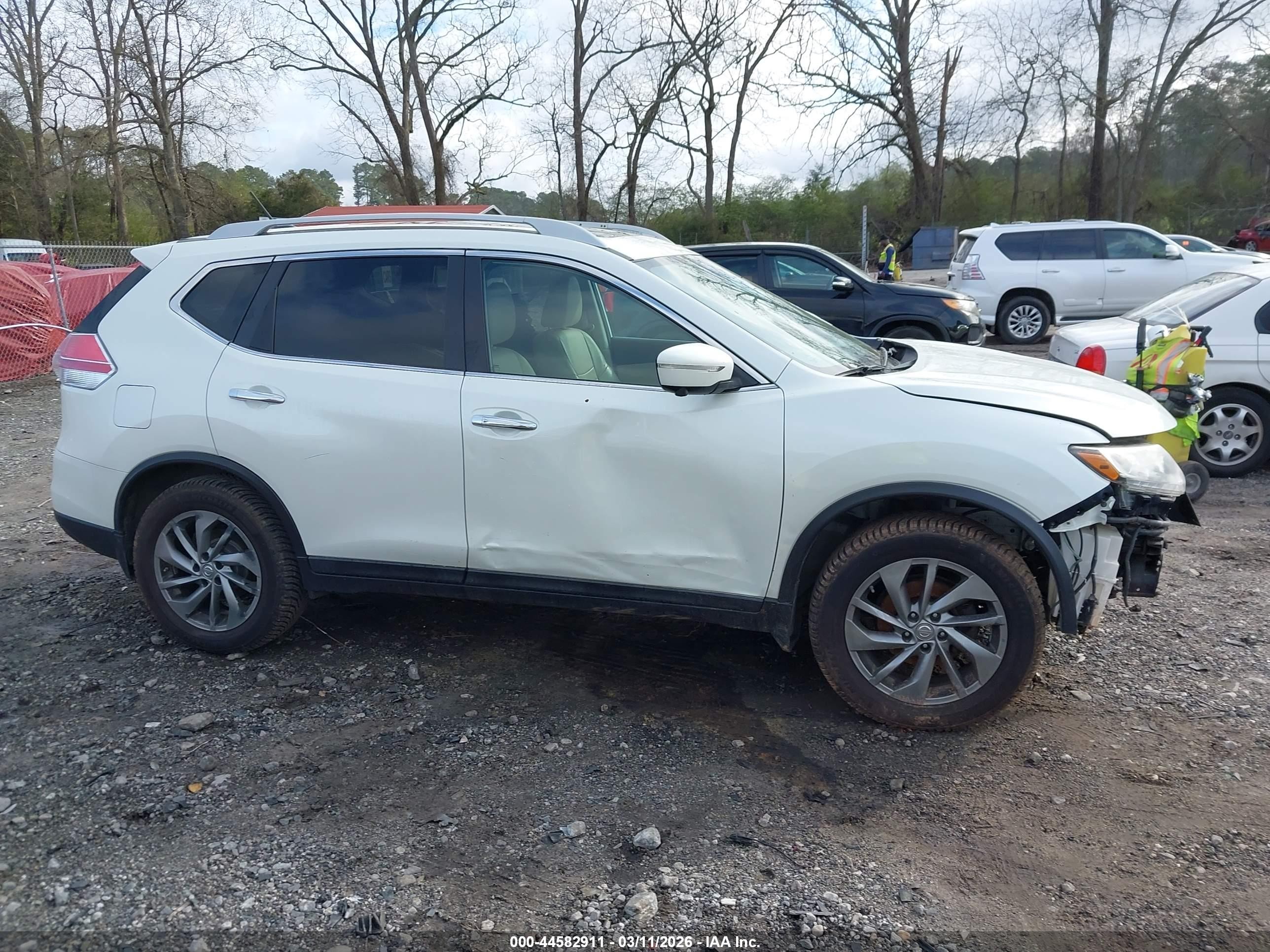 2015 Nissan Rogue Sl White vin: 5N1AT2MV1FC836870