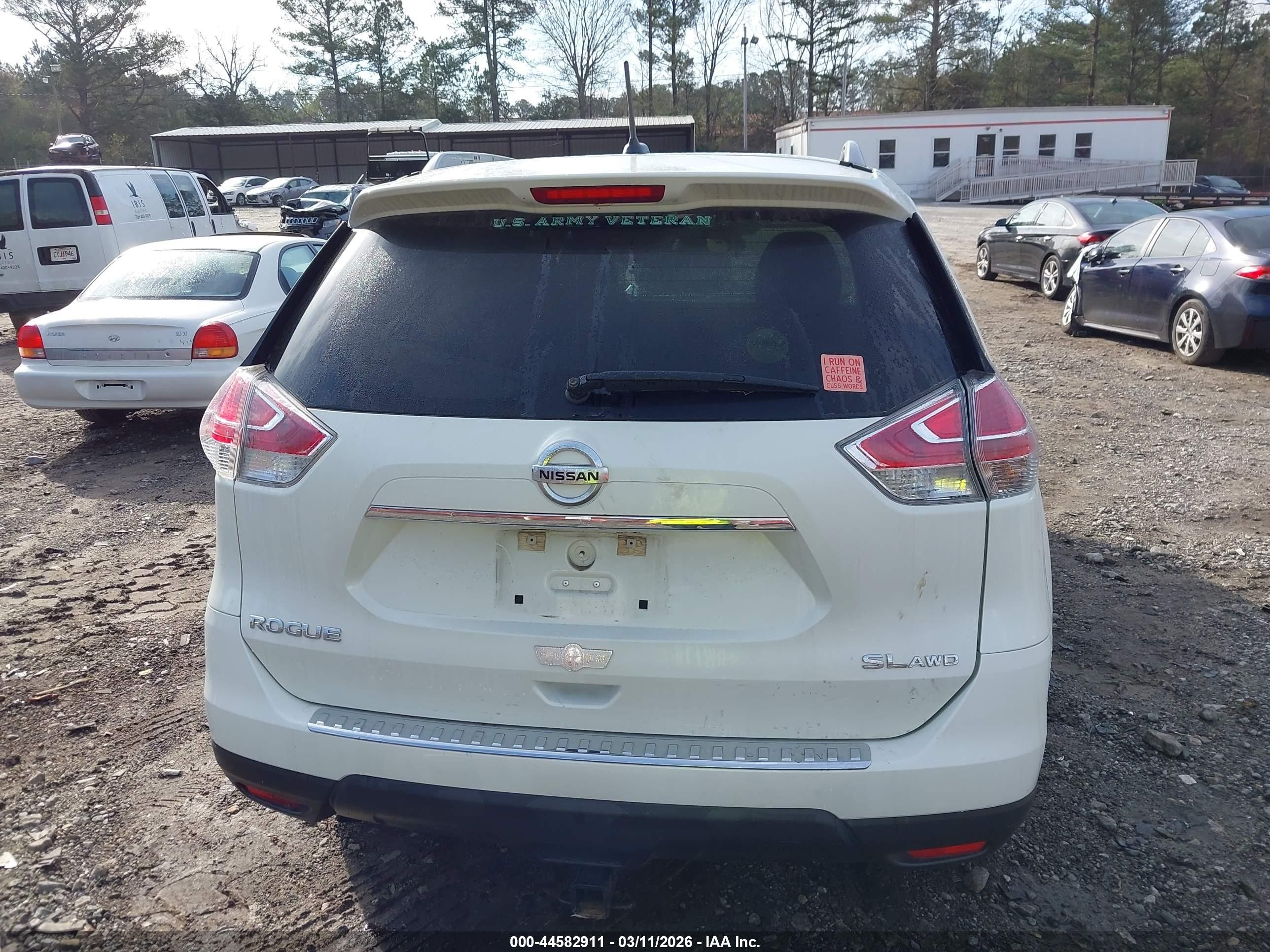 2015 Nissan Rogue Sl White vin: 5N1AT2MV1FC836870