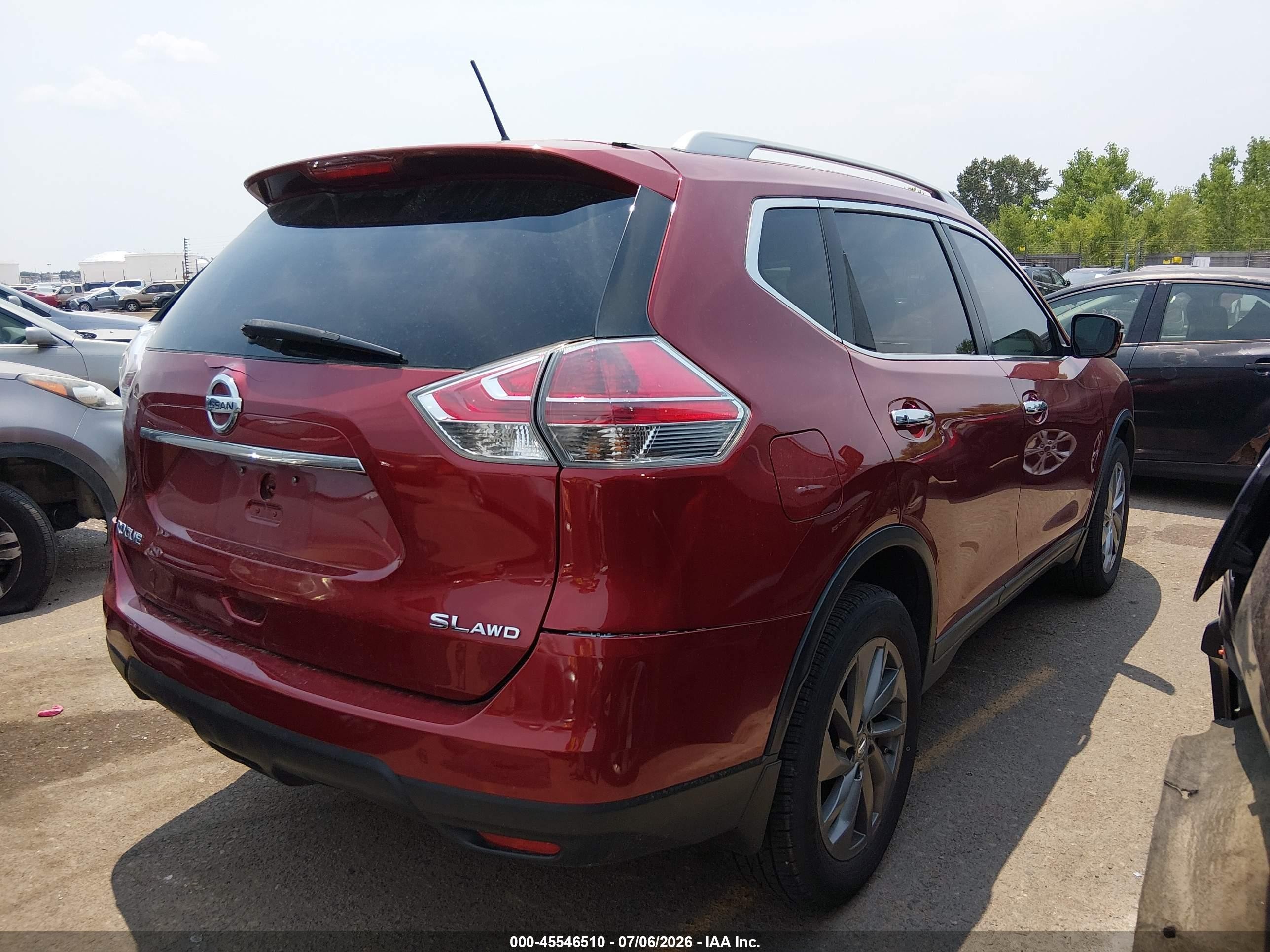 2015 Nissan Rogue Sl Красный vin: 5N1AT2MV1FC839848