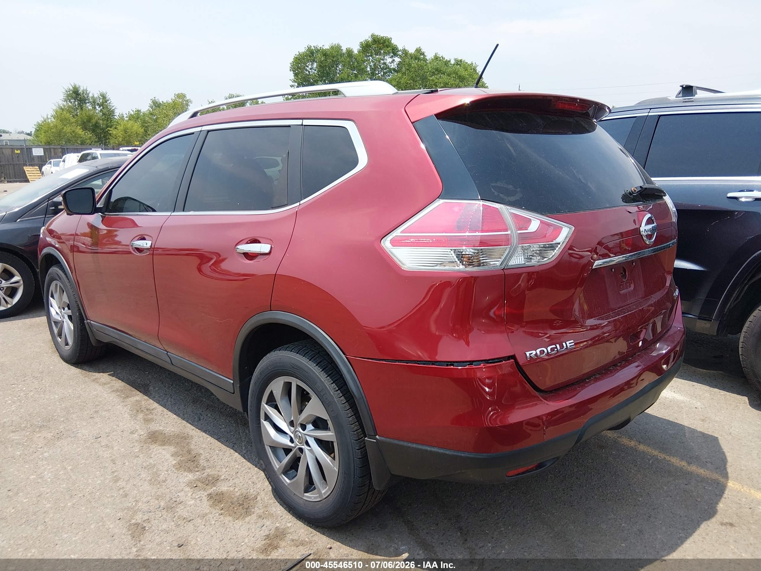 2015 Nissan Rogue Sl Красный vin: 5N1AT2MV1FC839848