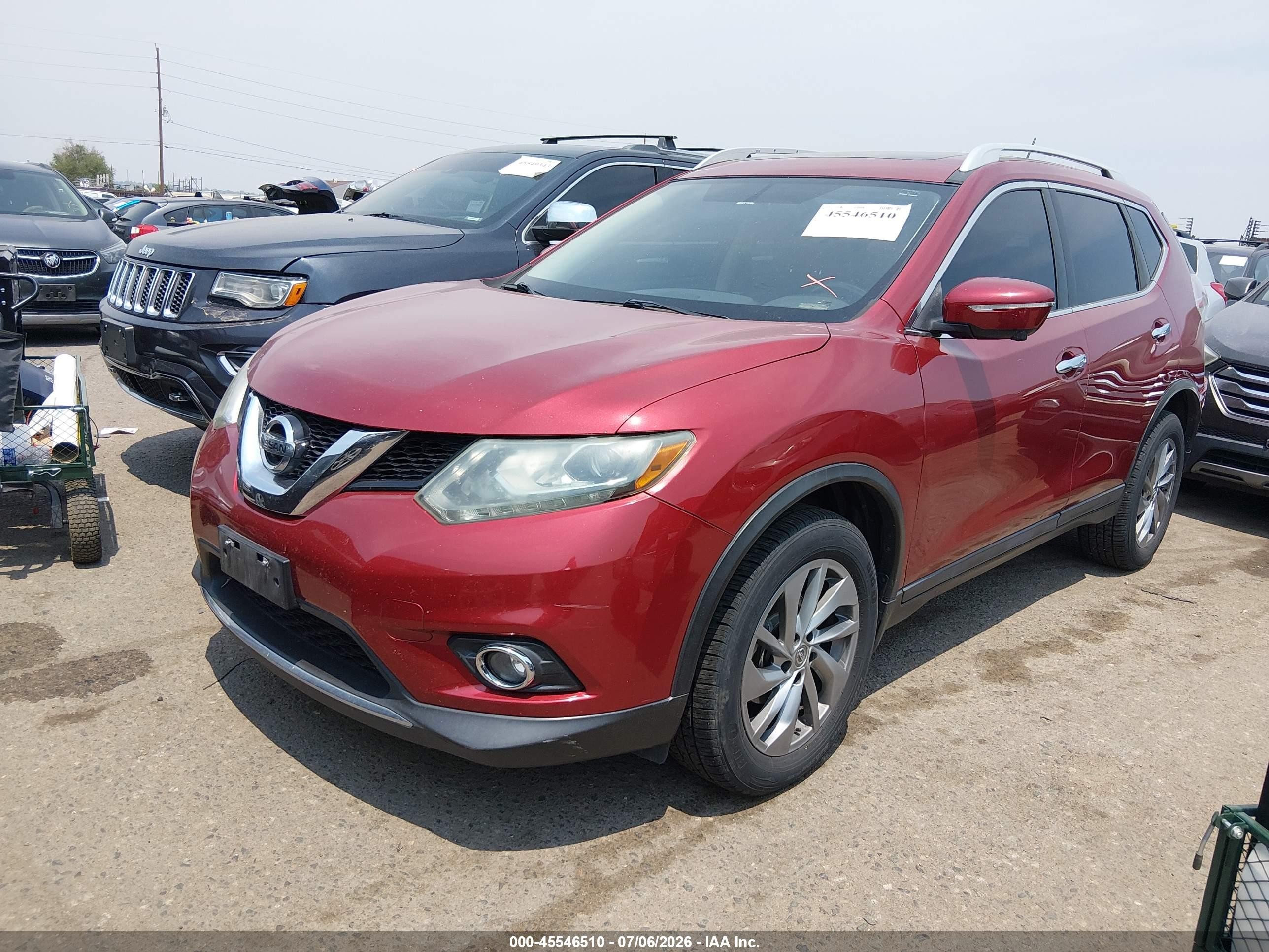 2015 Nissan Rogue Sl Красный vin: 5N1AT2MV1FC839848