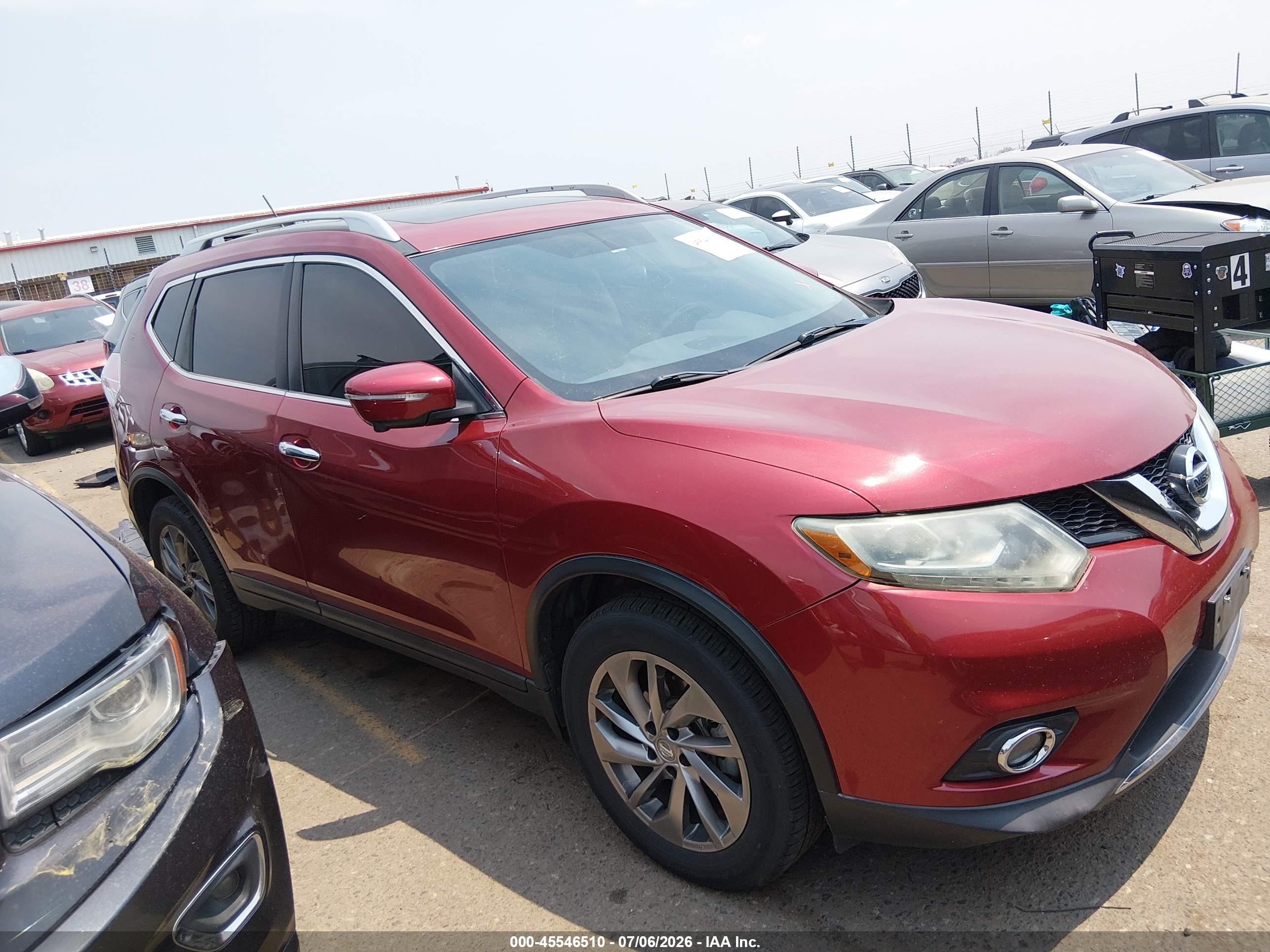 2015 Nissan Rogue Sl Красный vin: 5N1AT2MV1FC839848