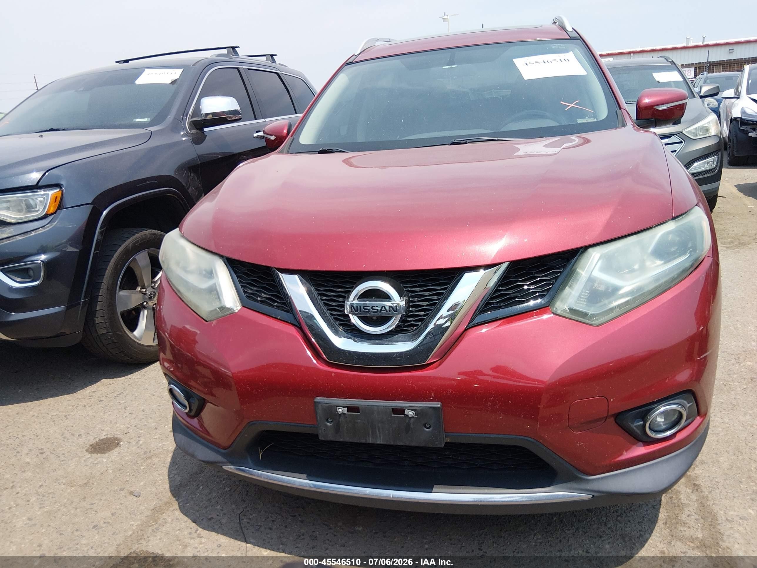 2015 Nissan Rogue Sl Красный vin: 5N1AT2MV1FC839848