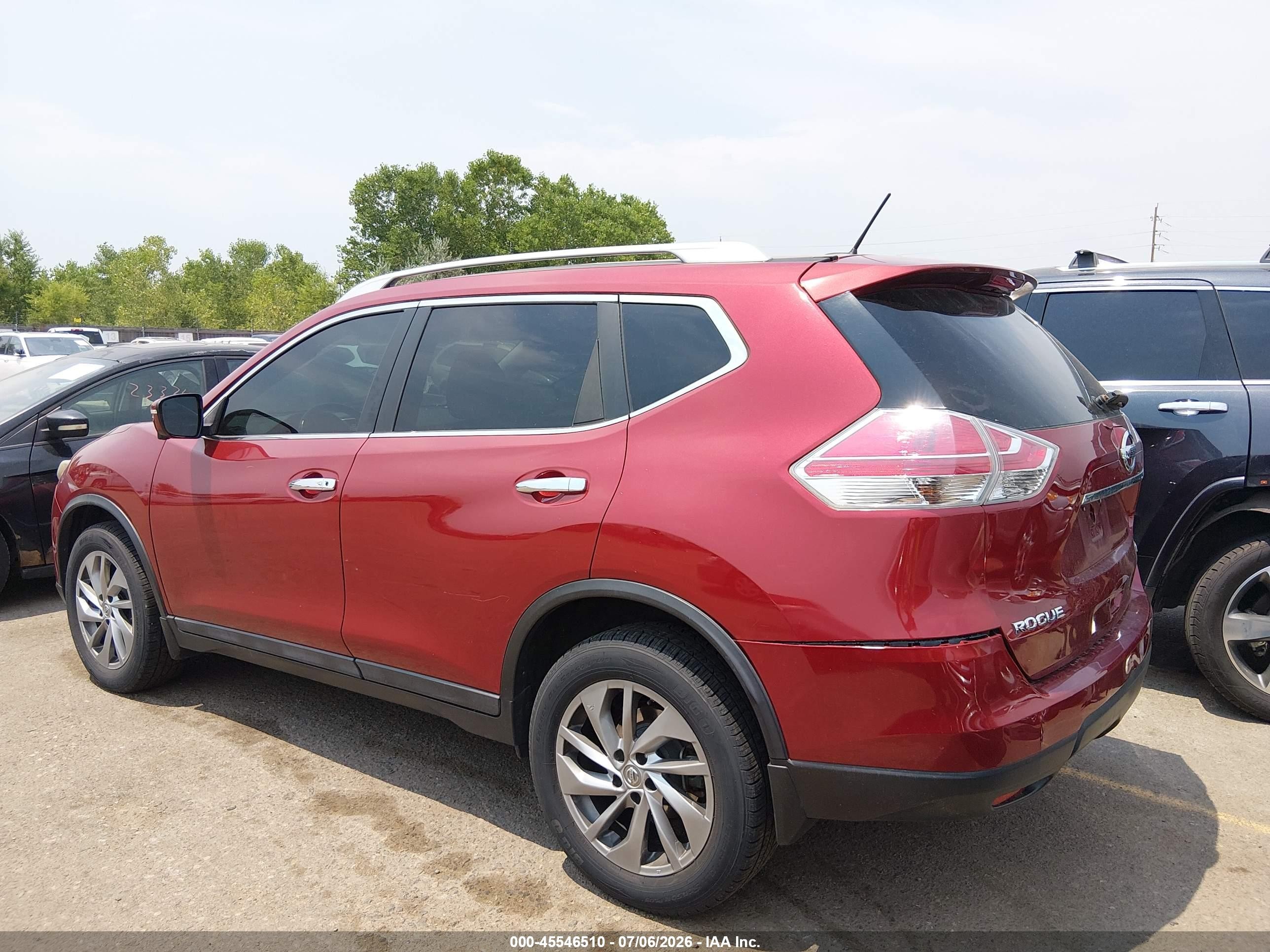 2015 Nissan Rogue Sl Красный vin: 5N1AT2MV1FC839848
