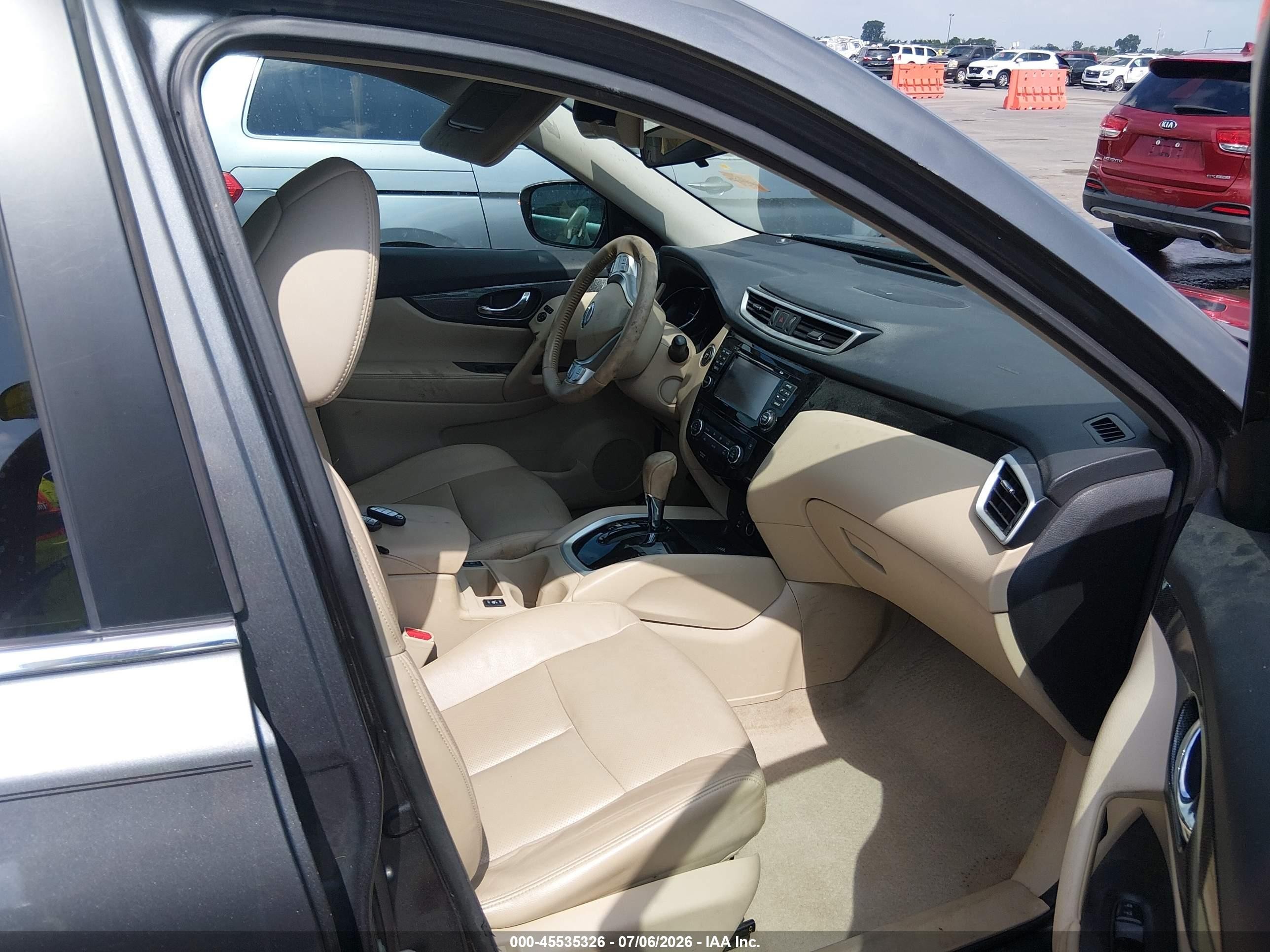 2015 Nissan Rogue Sl Серый vin: 5N1AT2MV1FC851501
