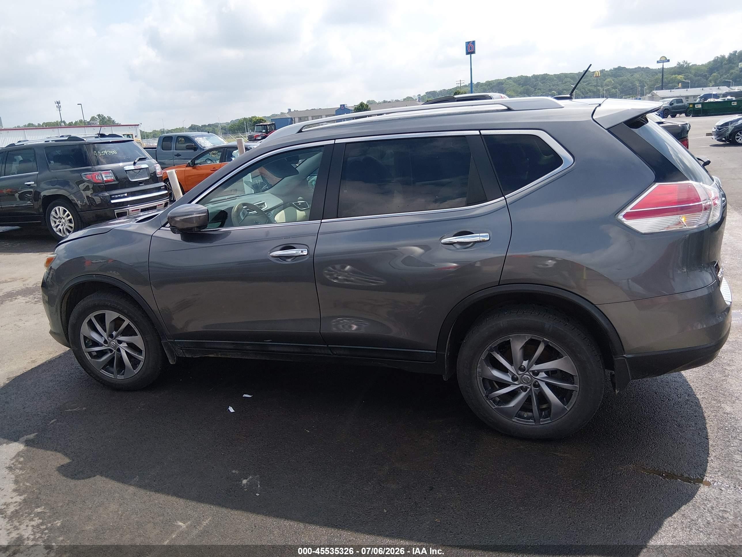 2015 Nissan Rogue Sl Серый vin: 5N1AT2MV1FC851501