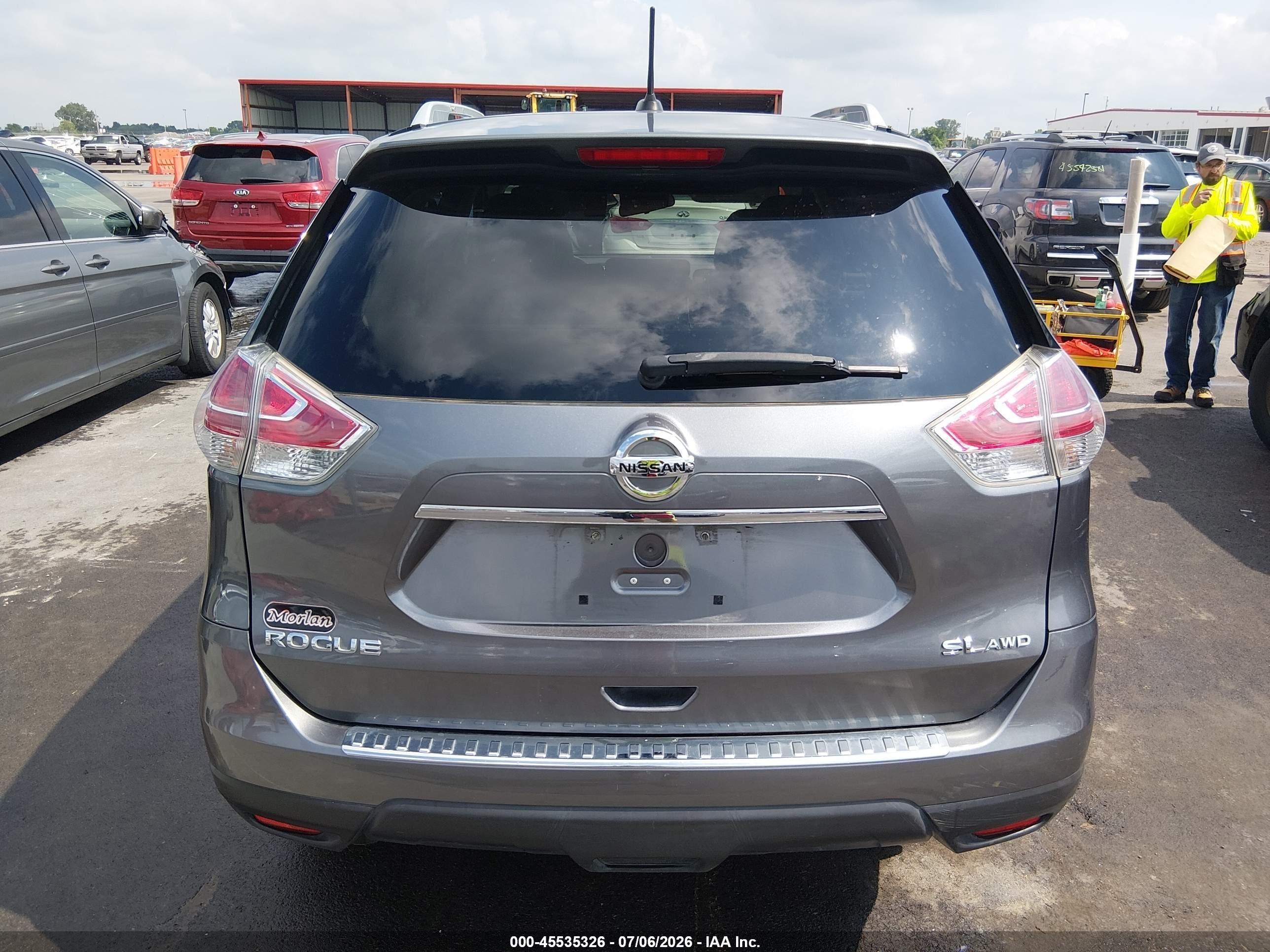 2015 Nissan Rogue Sl Серый vin: 5N1AT2MV1FC851501