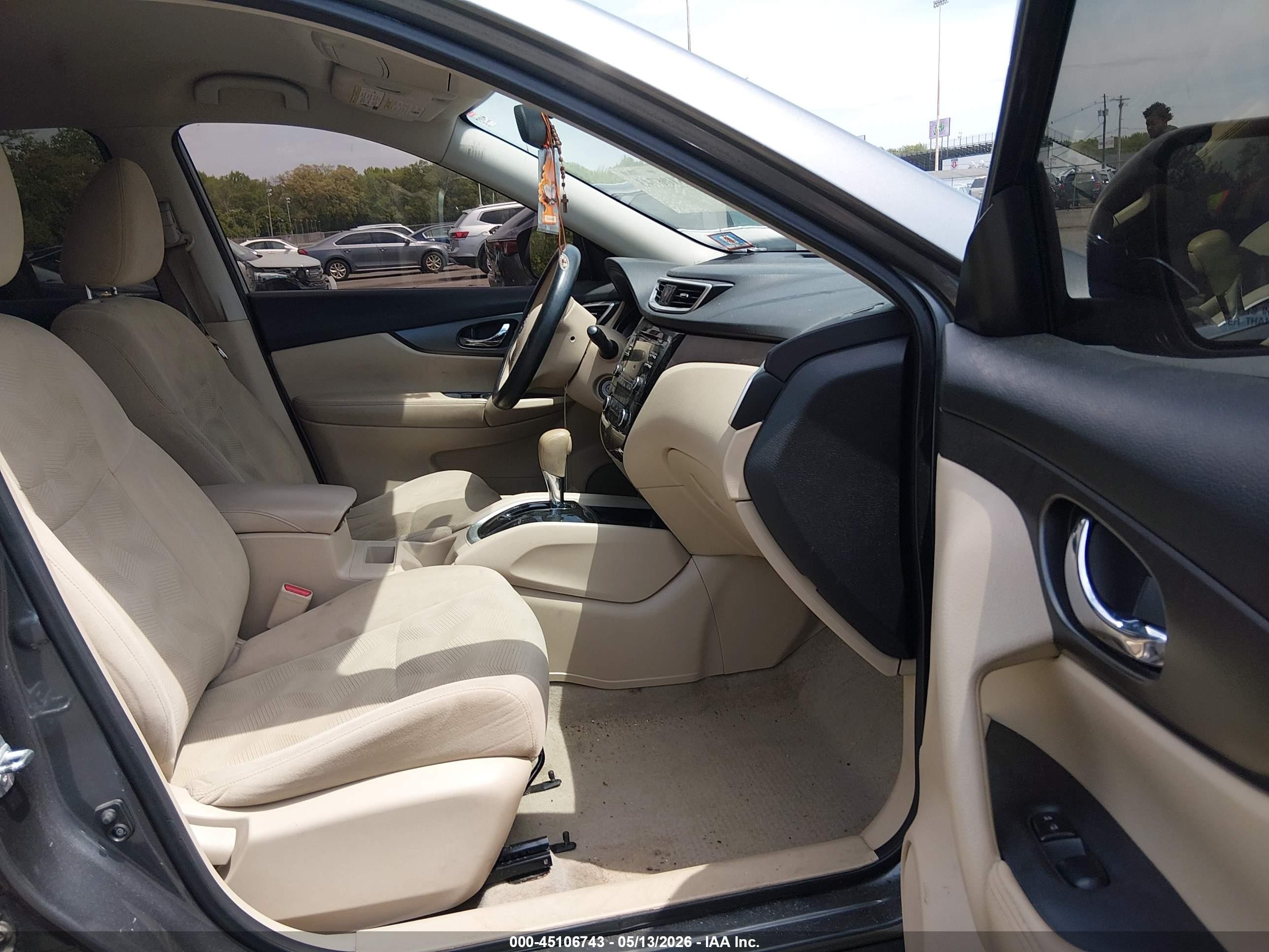 2015 Nissan Rogue S Gray vin: 5N1AT2MV1FC873420