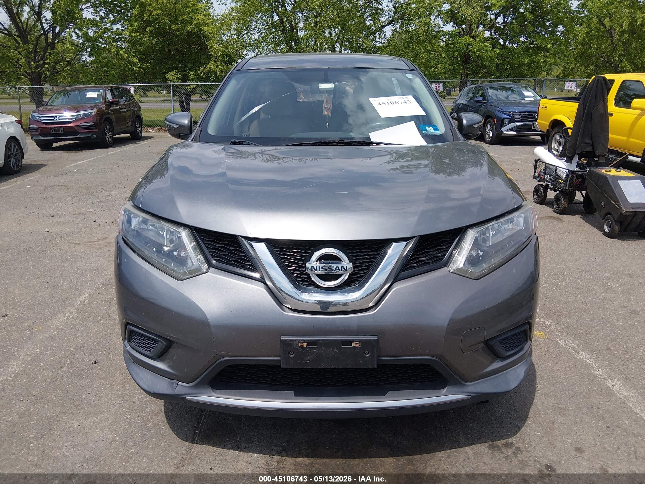 2015 Nissan Rogue S Gray vin: 5N1AT2MV1FC873420