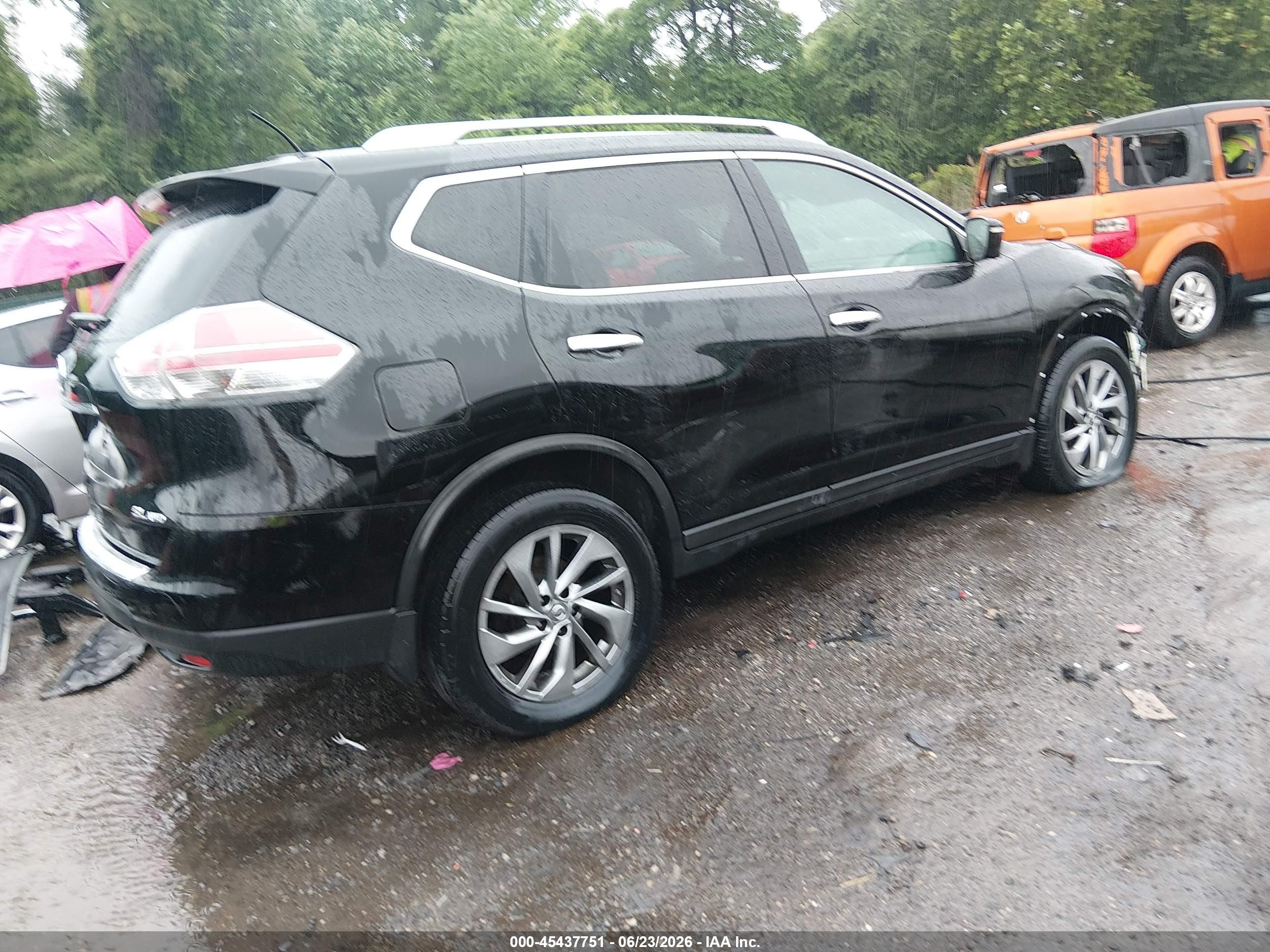 2015 Nissan Rogue Sl Black vin: 5N1AT2MV1FC889570