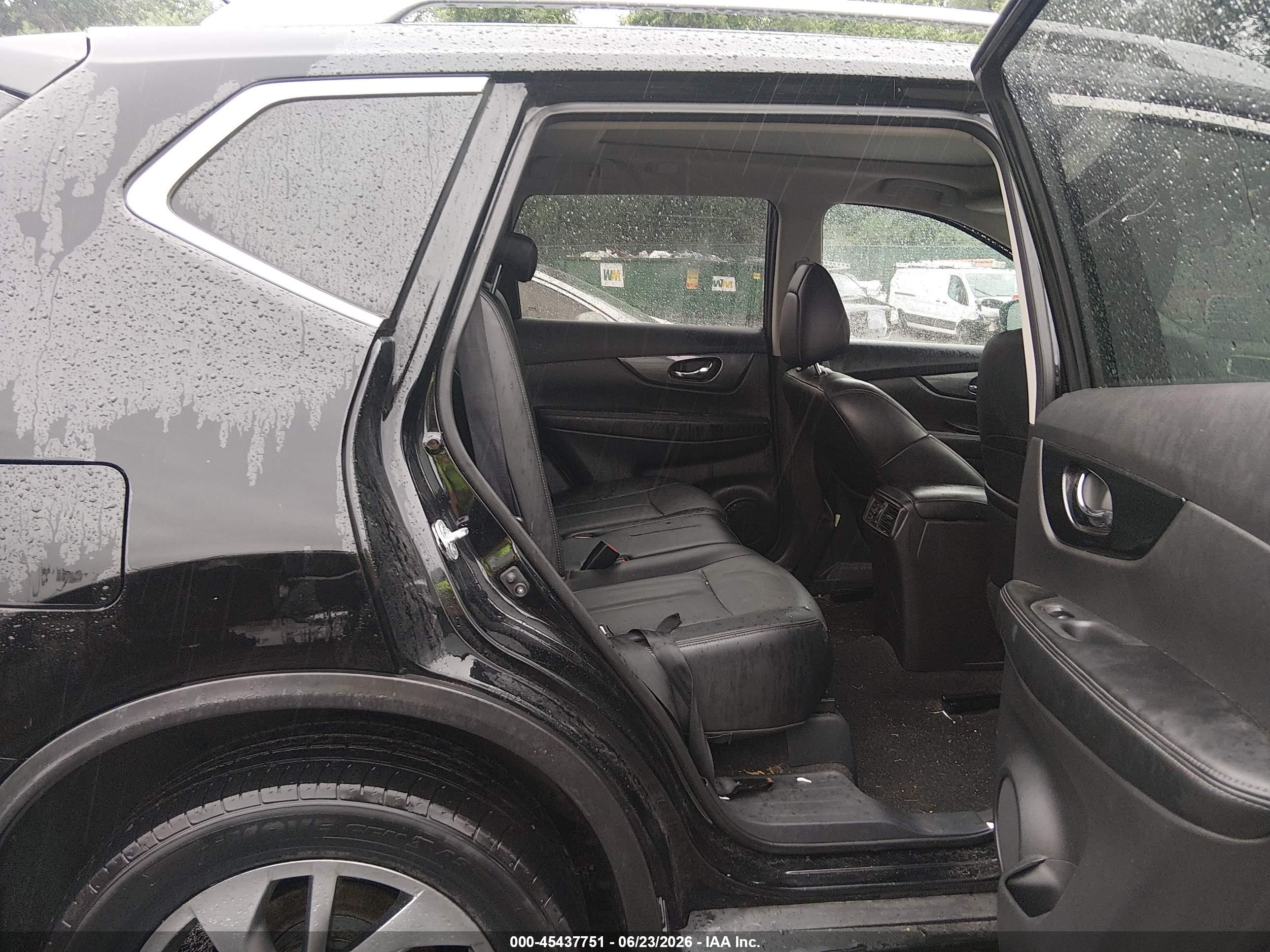 2015 Nissan Rogue Sl Black vin: 5N1AT2MV1FC889570