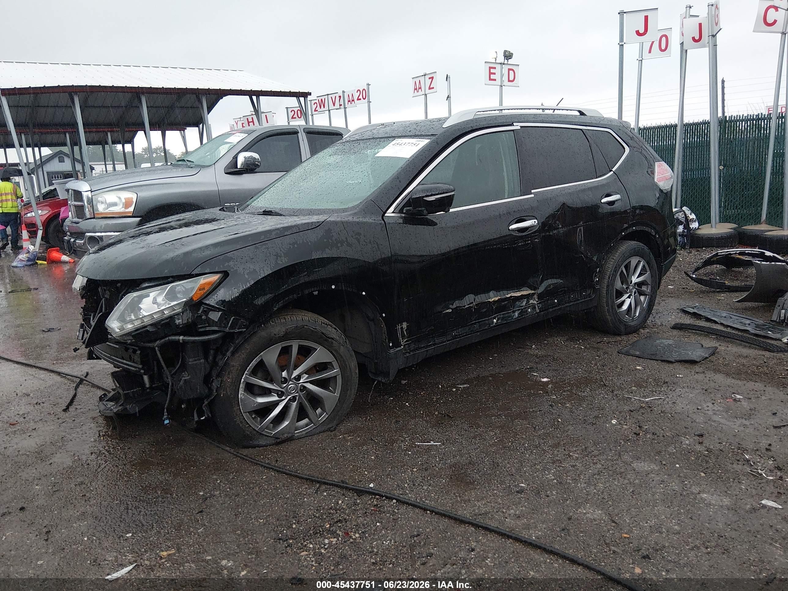 2015 Nissan Rogue Sl Black vin: 5N1AT2MV1FC889570