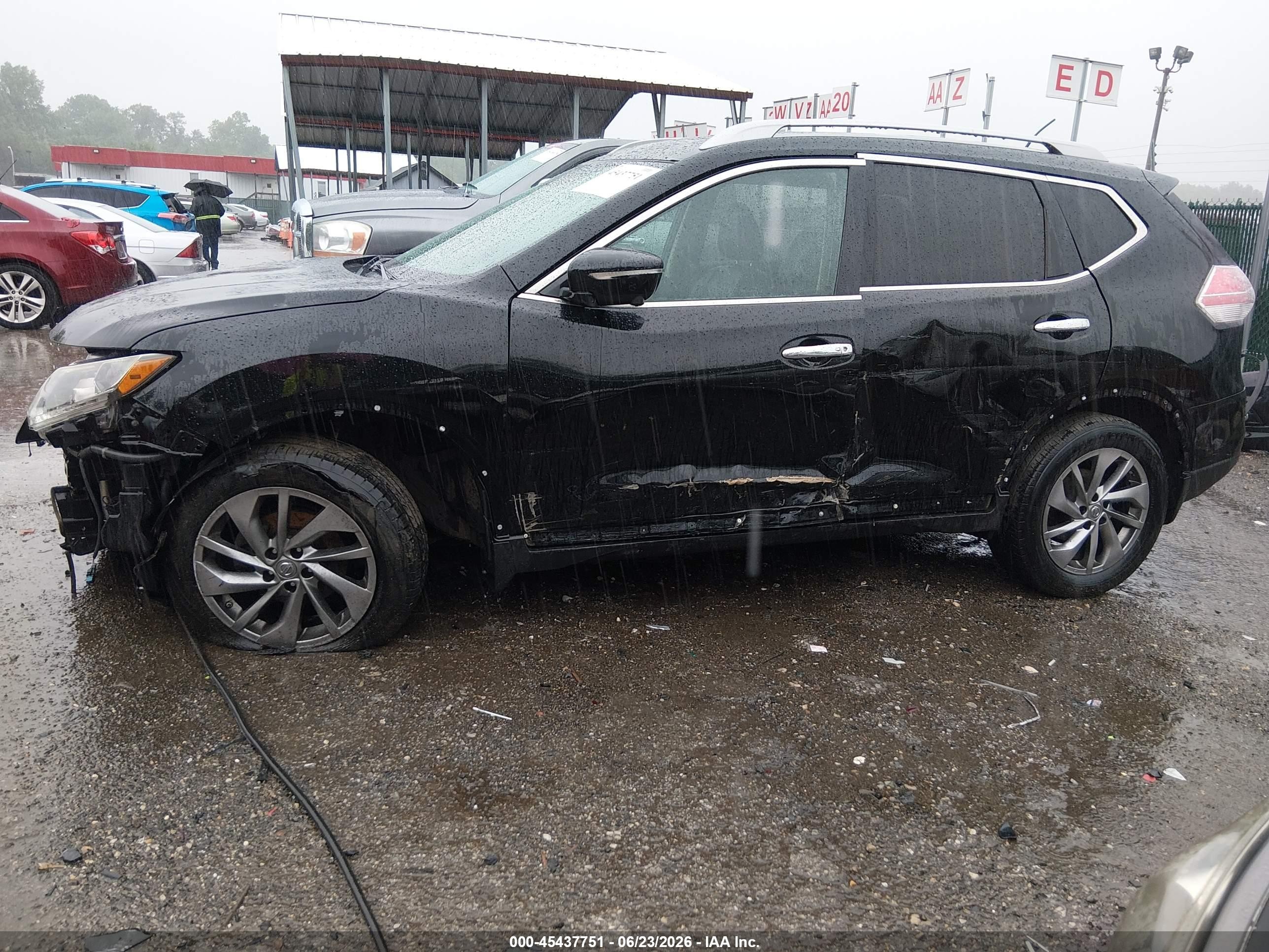 2015 Nissan Rogue Sl Black vin: 5N1AT2MV1FC889570