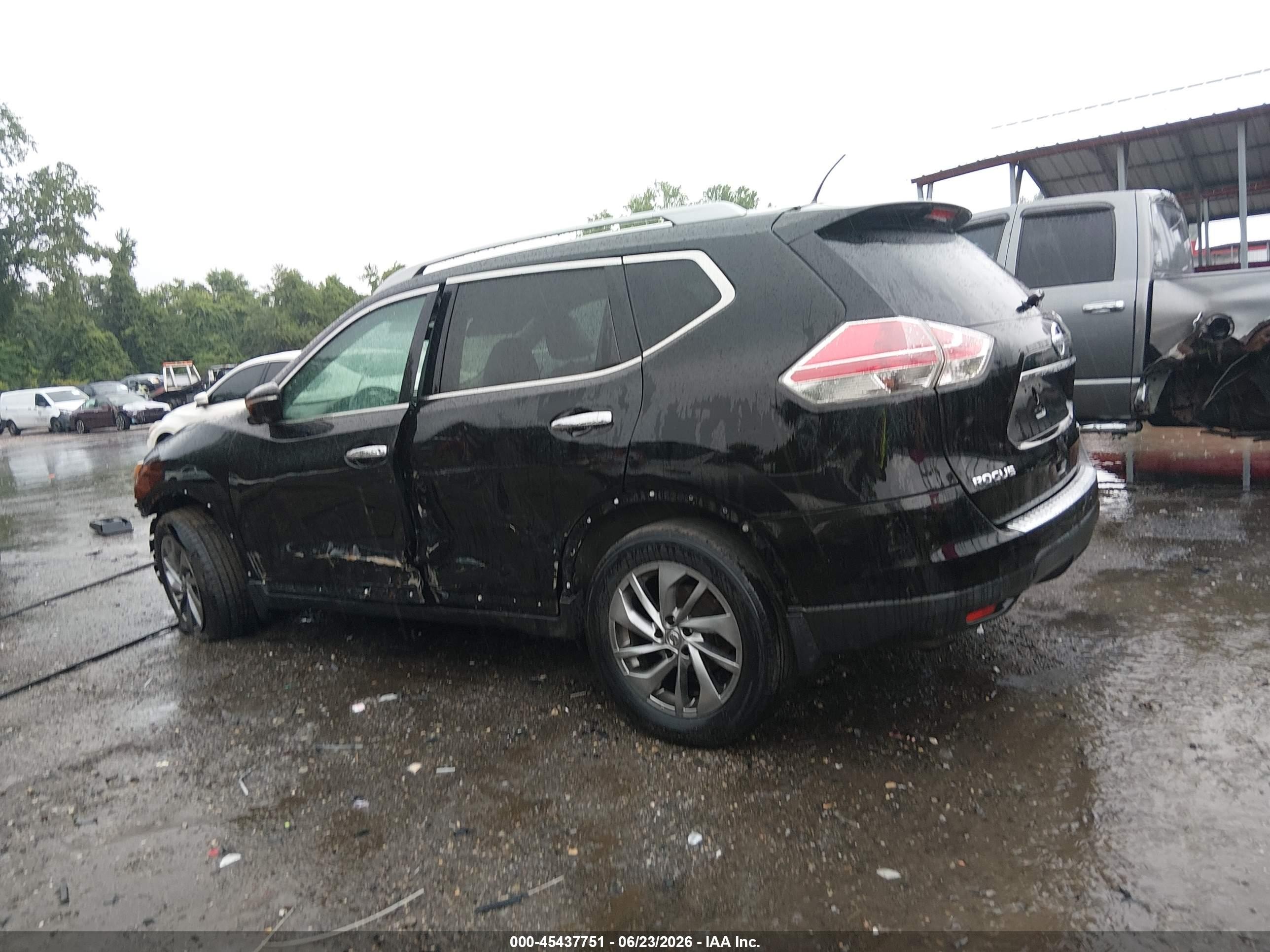 2015 Nissan Rogue Sl Black vin: 5N1AT2MV1FC889570