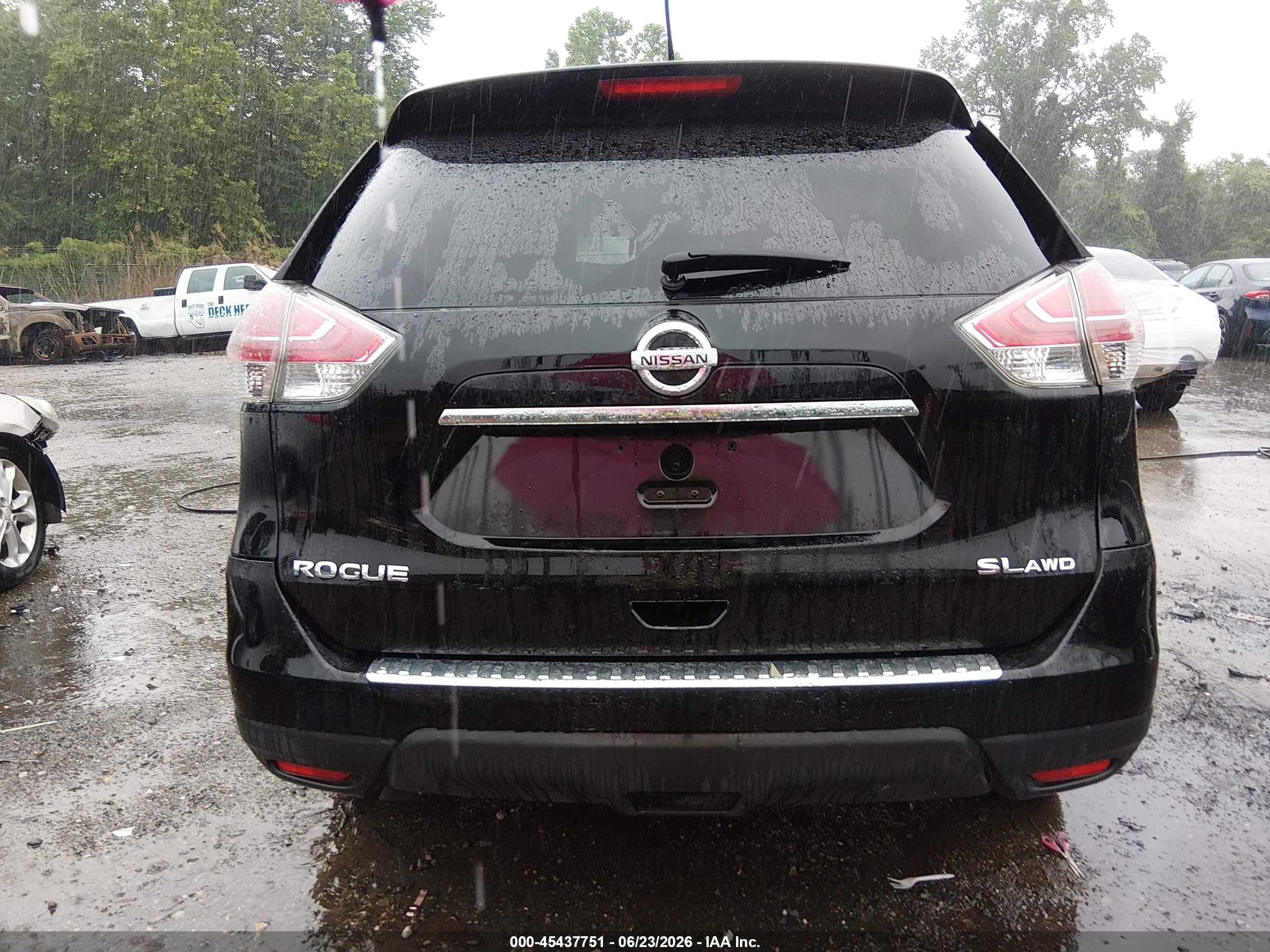 2015 Nissan Rogue Sl Black vin: 5N1AT2MV1FC889570