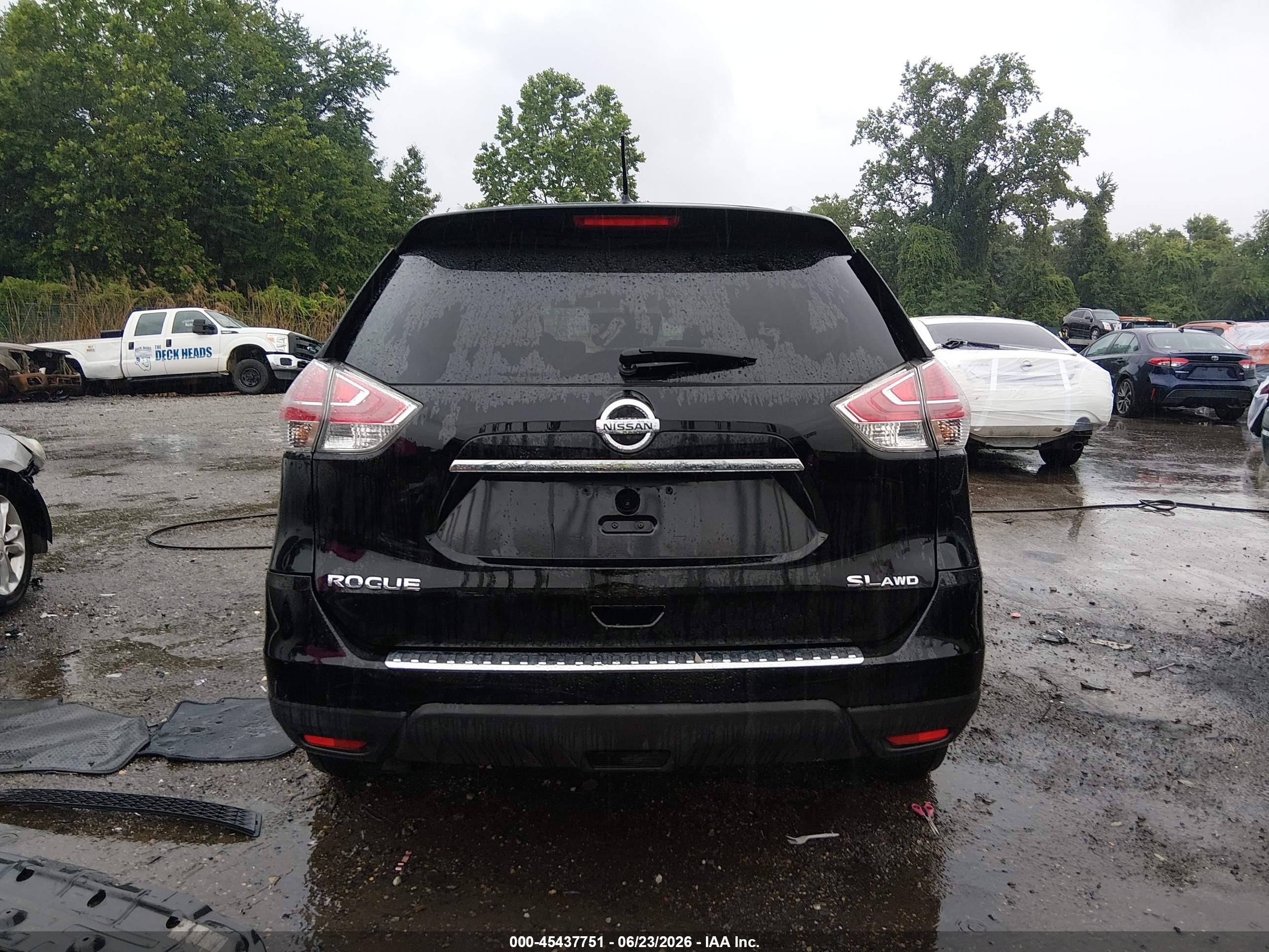 2015 Nissan Rogue Sl Black vin: 5N1AT2MV1FC889570