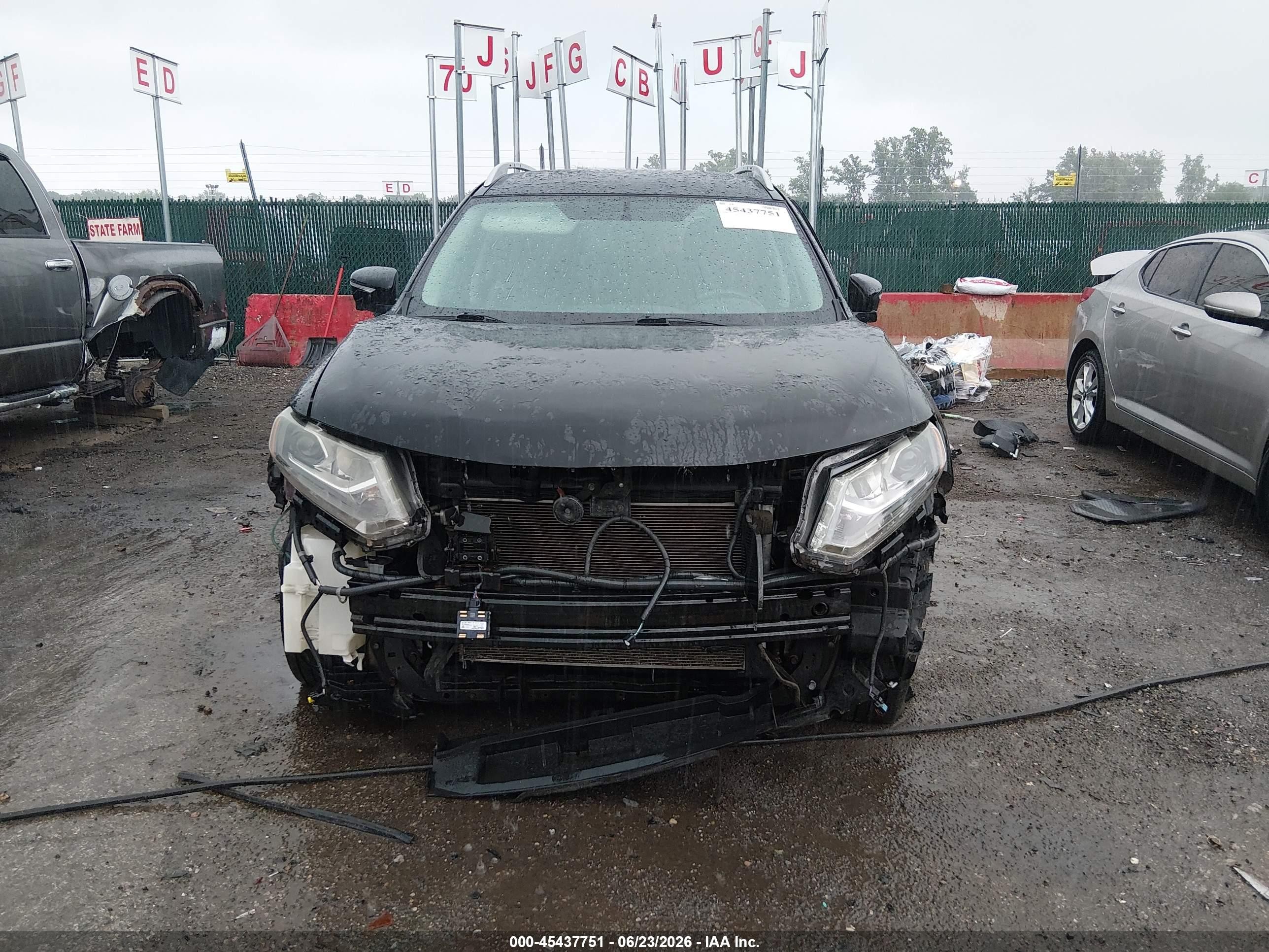 2015 Nissan Rogue Sl Black vin: 5N1AT2MV1FC889570