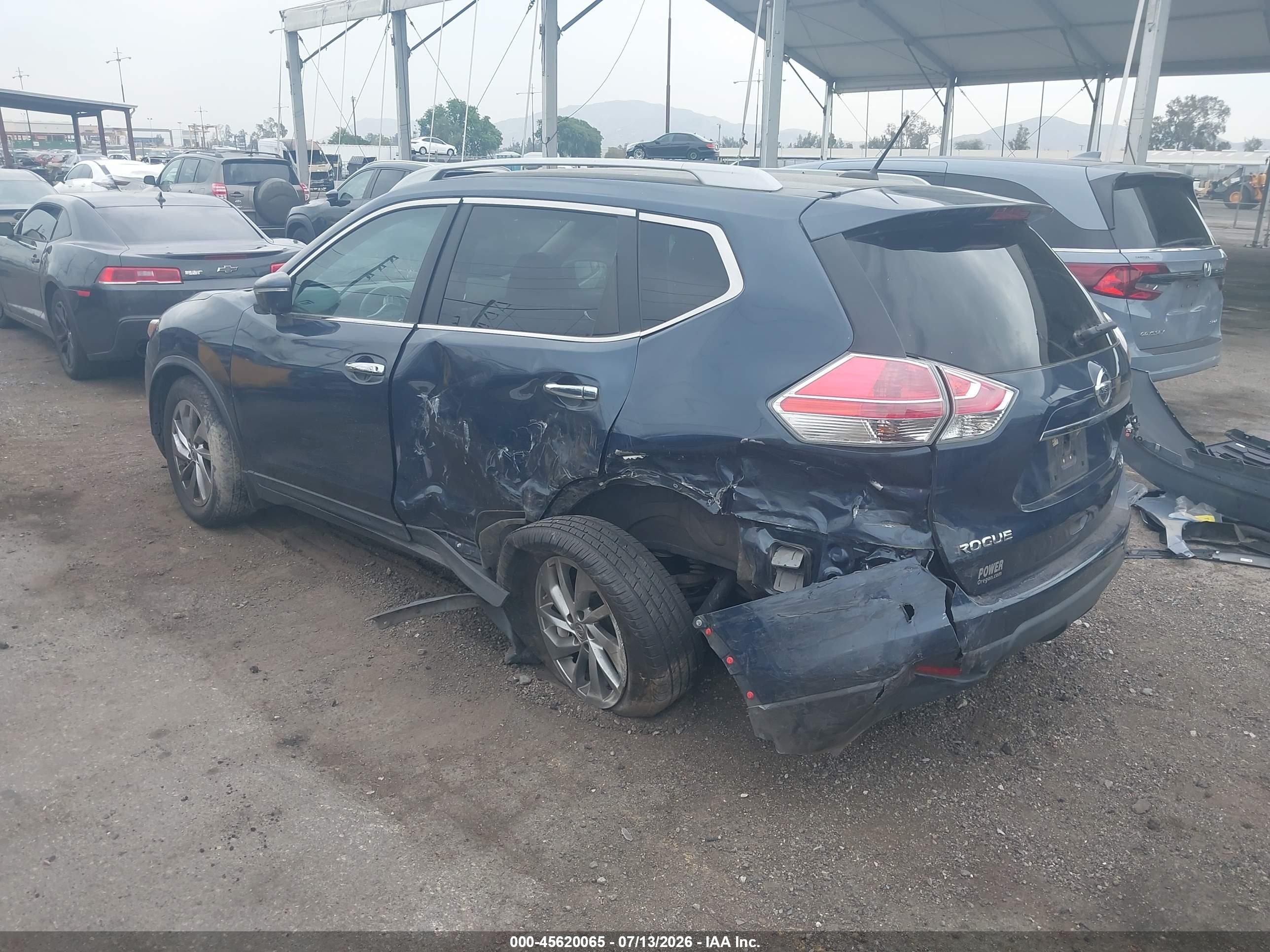 2015 Nissan Rogue Sl Dark Blue vin: 5N1AT2MV1FC890265