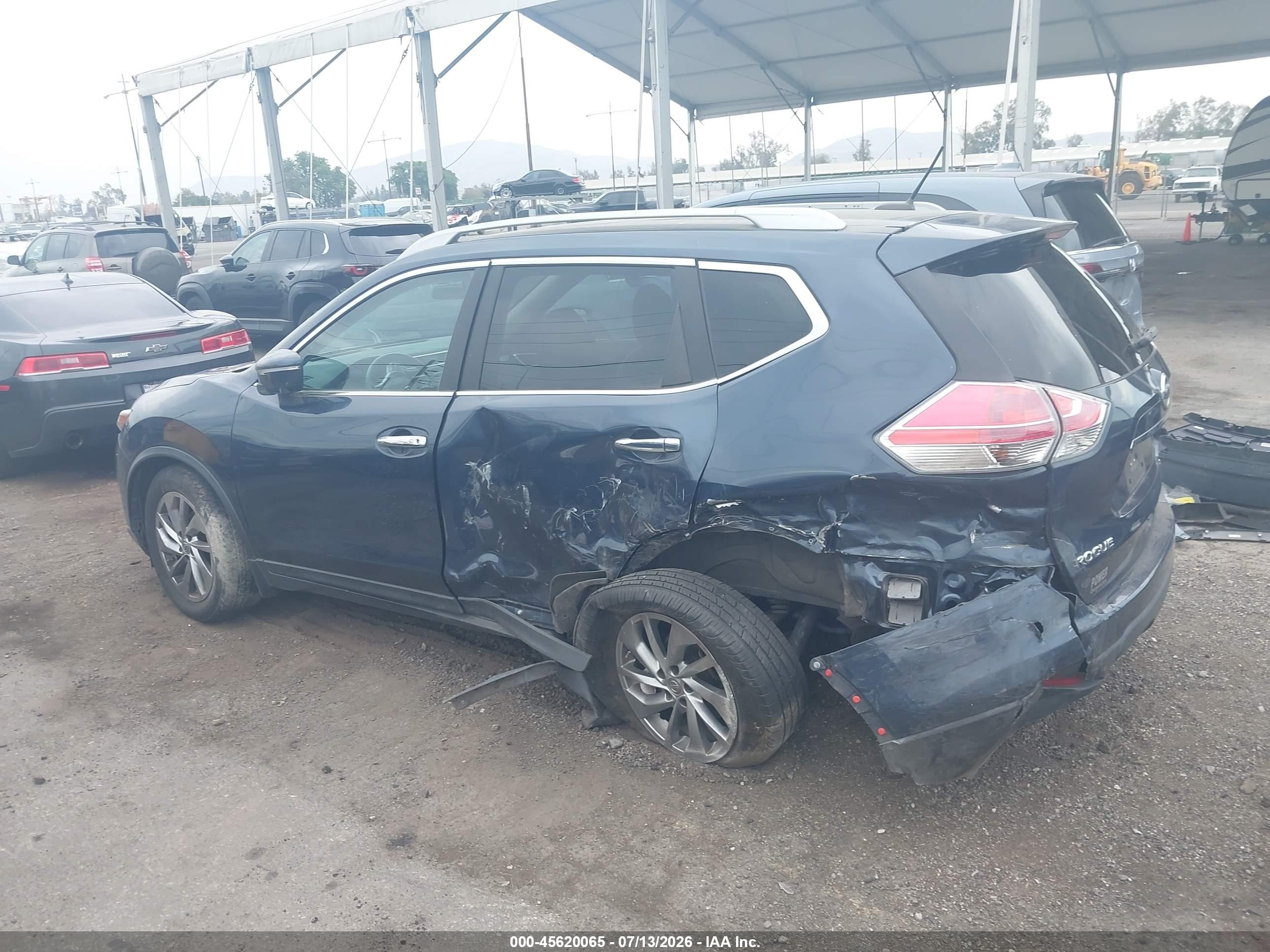 2015 Nissan Rogue Sl Dark Blue vin: 5N1AT2MV1FC890265