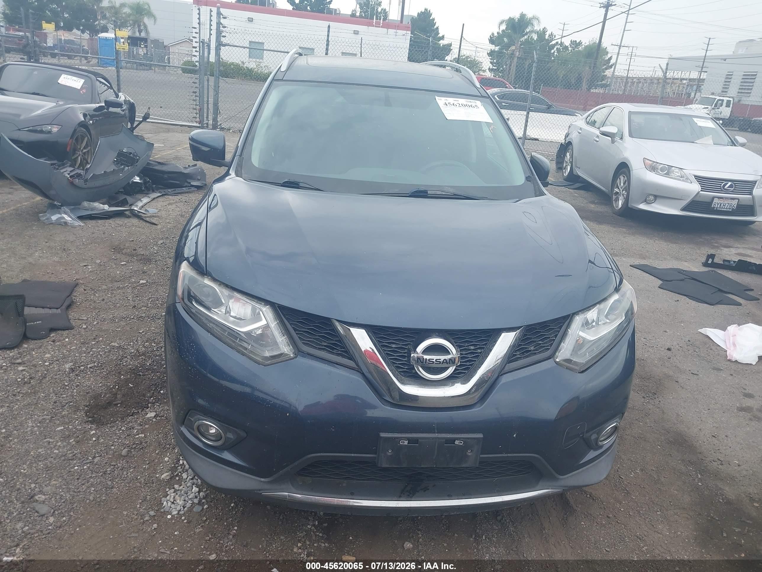 2015 Nissan Rogue Sl Dark Blue vin: 5N1AT2MV1FC890265