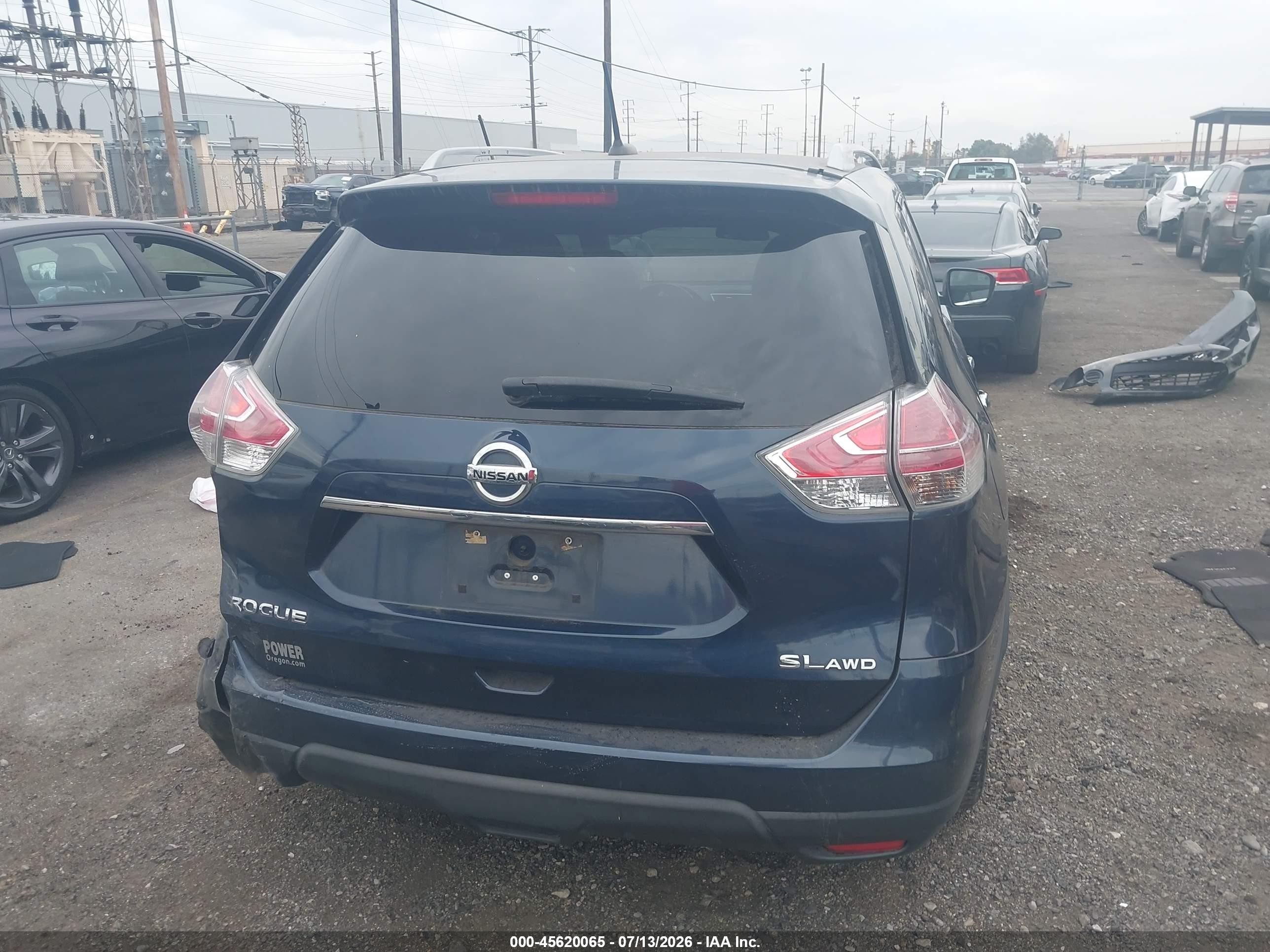 2015 Nissan Rogue Sl Dark Blue vin: 5N1AT2MV1FC890265