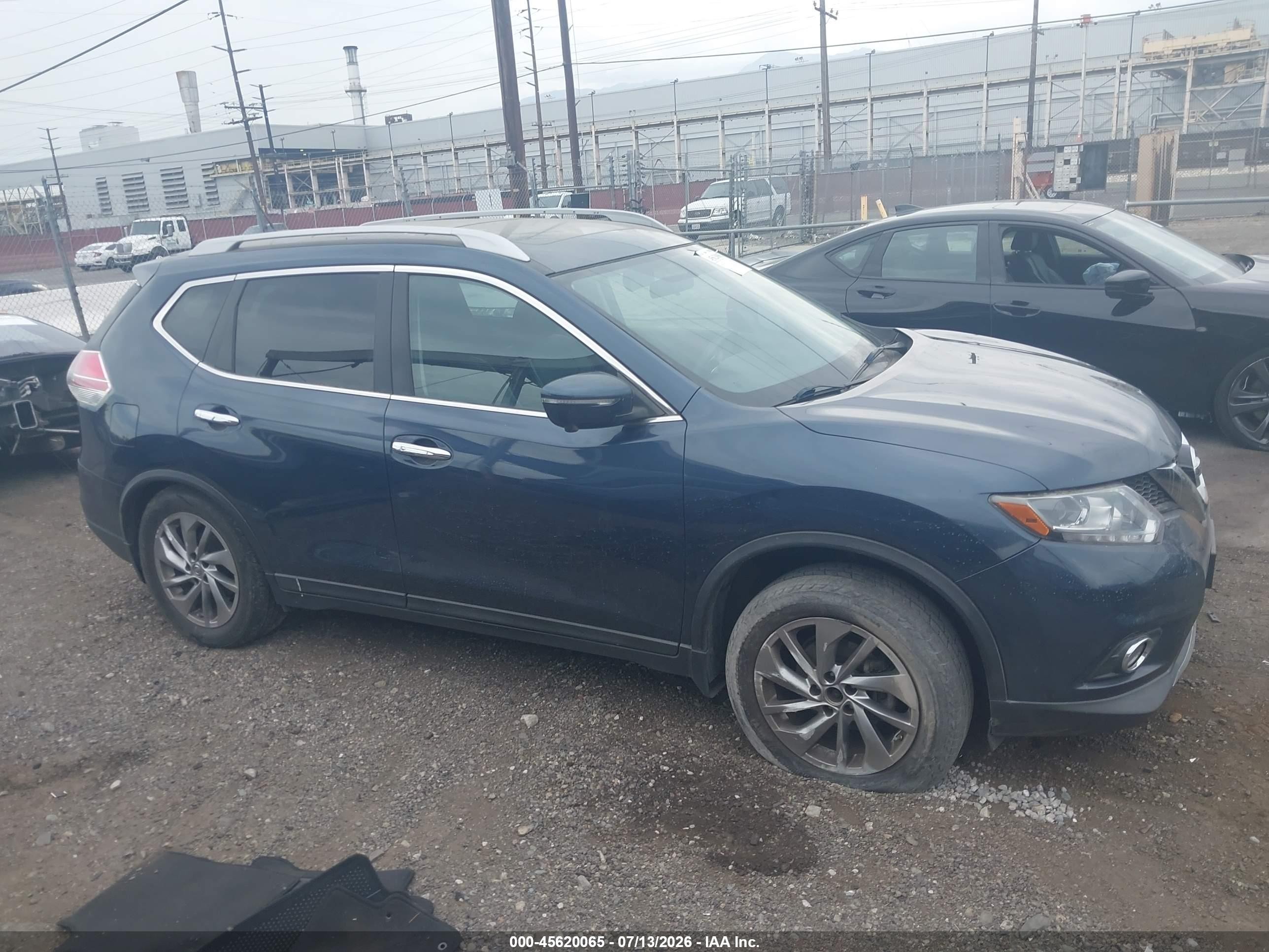 2015 Nissan Rogue Sl Dark Blue vin: 5N1AT2MV1FC890265