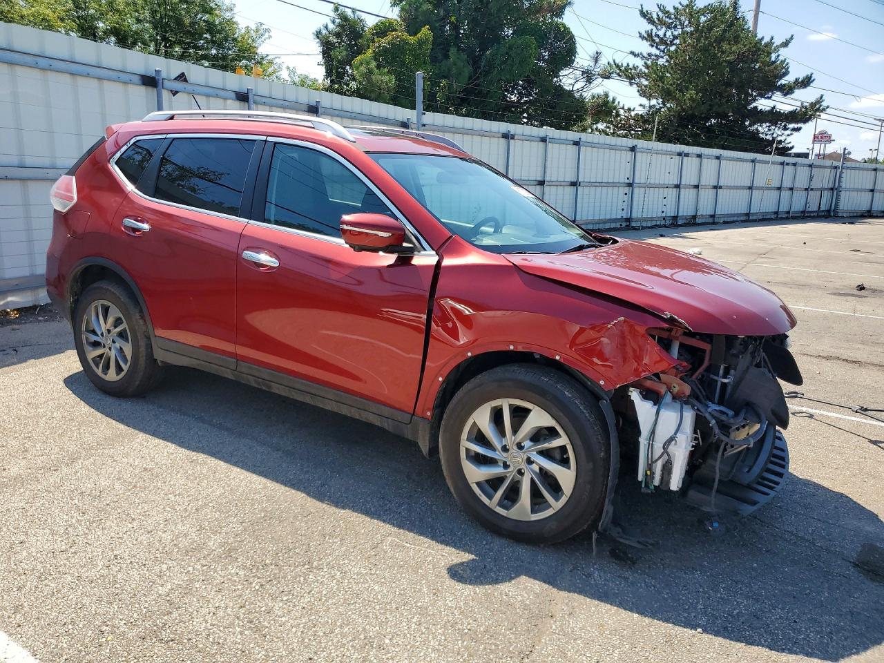 2015 Nissan Rogue Sl Red vin: 5N1AT2MV1FC897507
