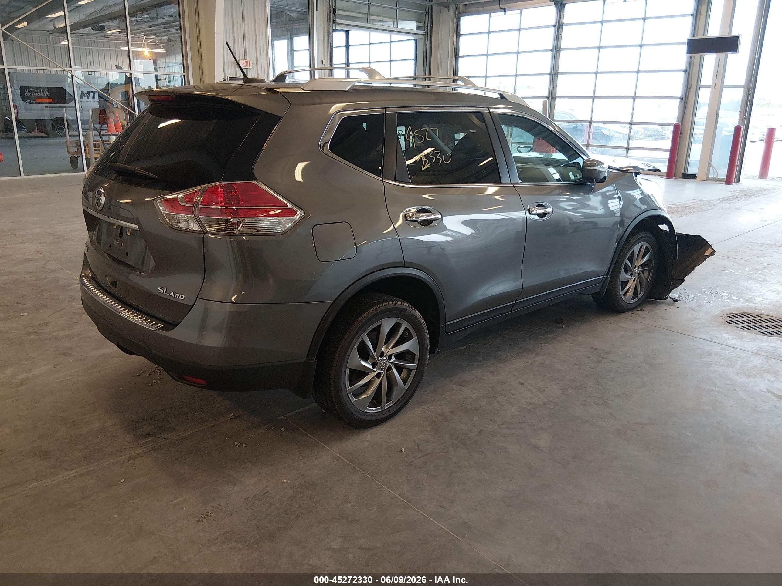 2015 Nissan Rogue Sl Gray vin: 5N1AT2MV1FC909560