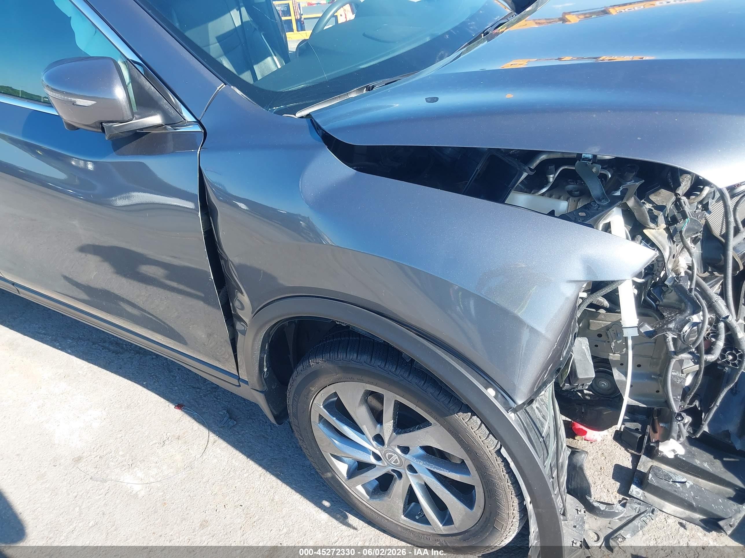 2015 Nissan Rogue Sl Gray vin: 5N1AT2MV1FC909560
