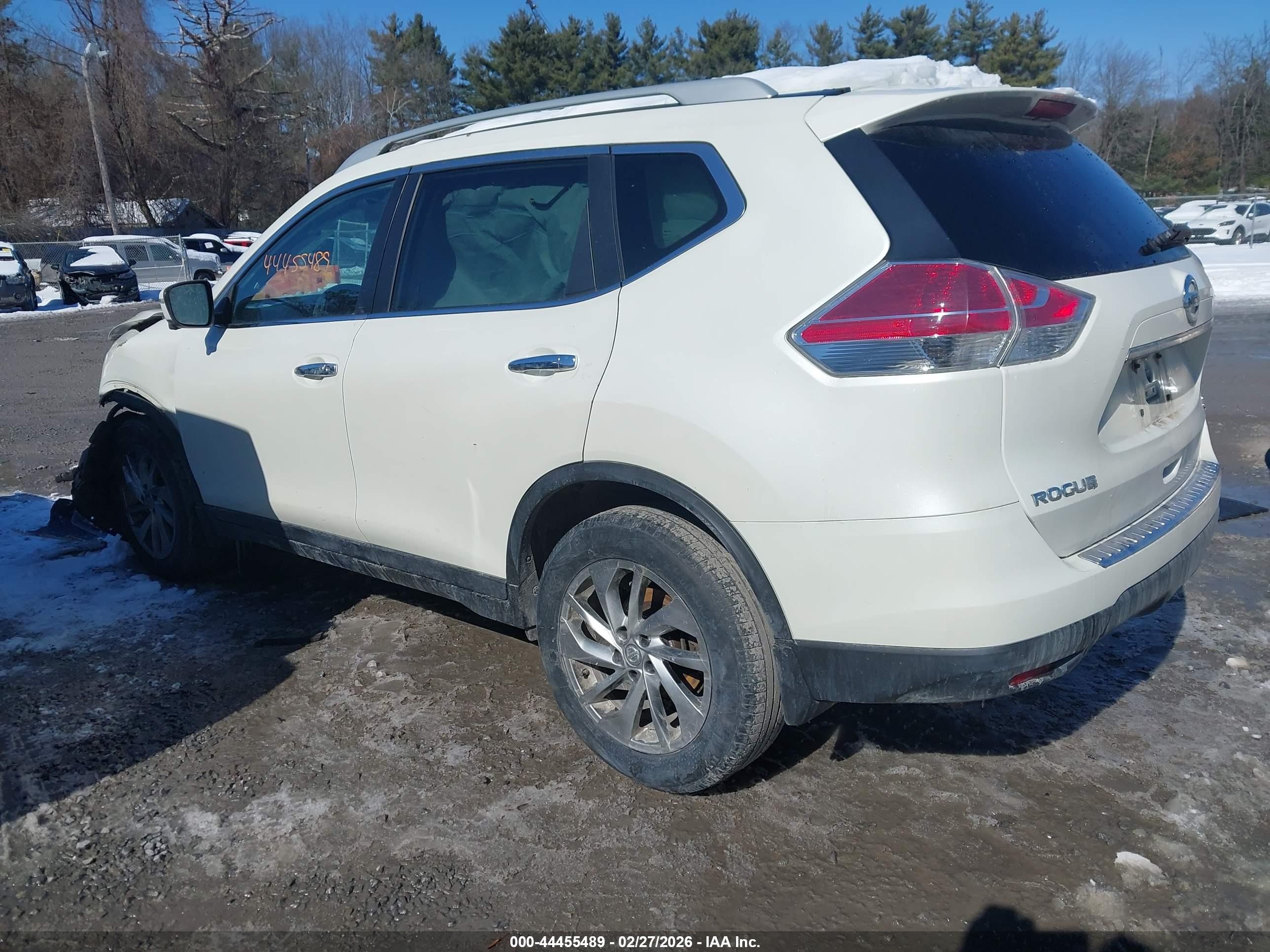 2015 Nissan Rogue Sl Белый vin: 5N1AT2MV1FC910241