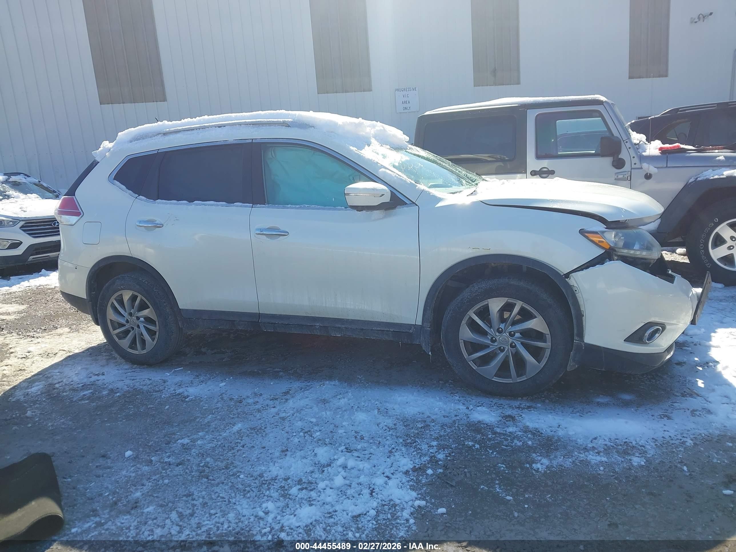 2015 Nissan Rogue Sl Белый vin: 5N1AT2MV1FC910241