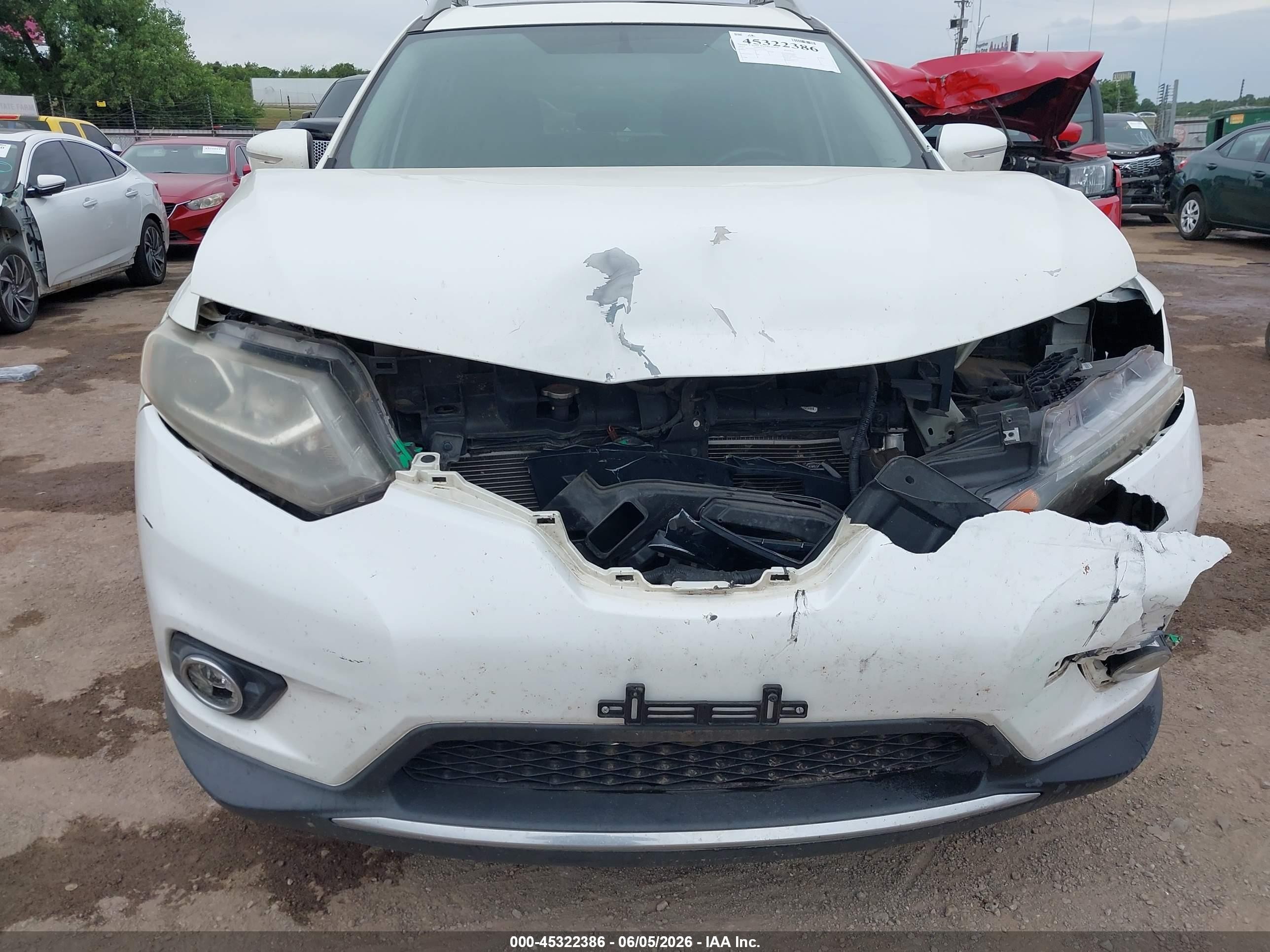 2015 Nissan Rogue Sl Белый vin: 5N1AT2MV1FC914581