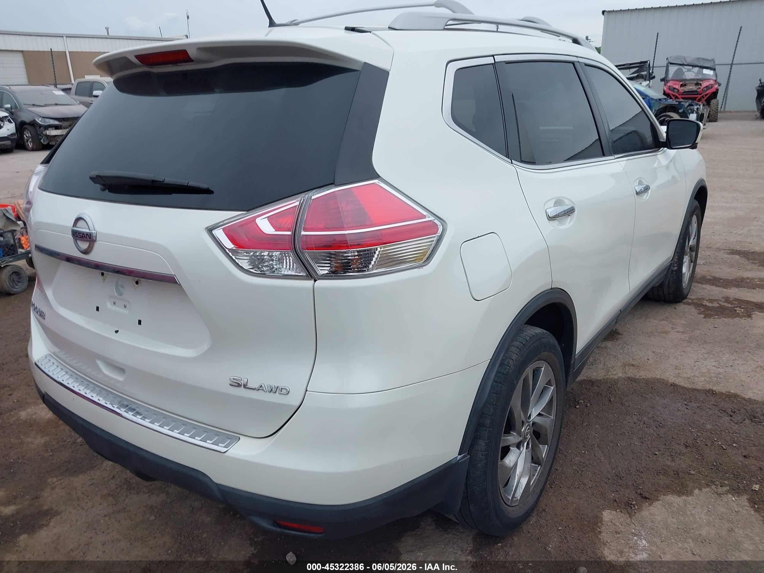 2015 Nissan Rogue Sl Белый vin: 5N1AT2MV1FC914581