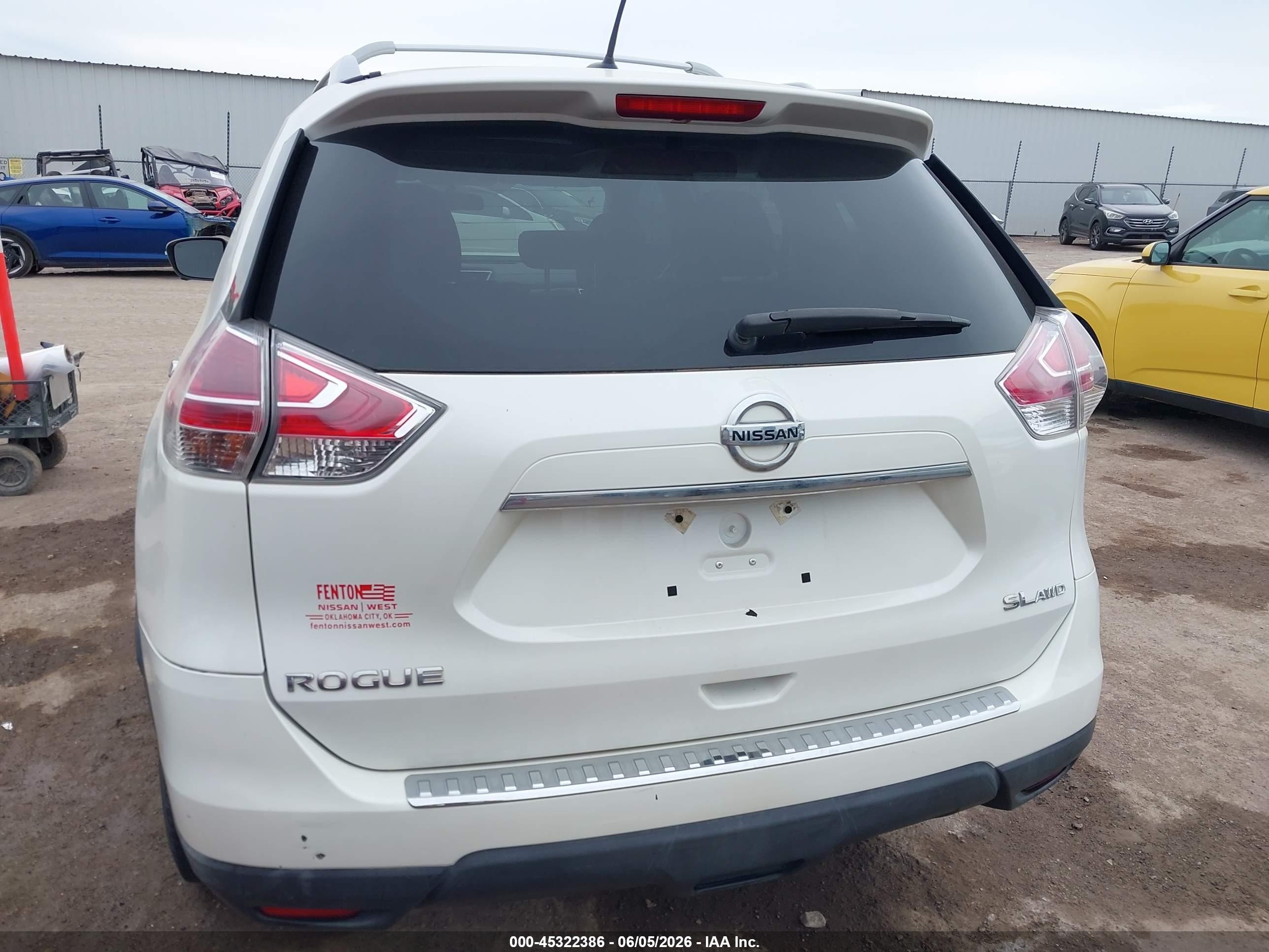 2015 Nissan Rogue Sl Белый vin: 5N1AT2MV1FC914581