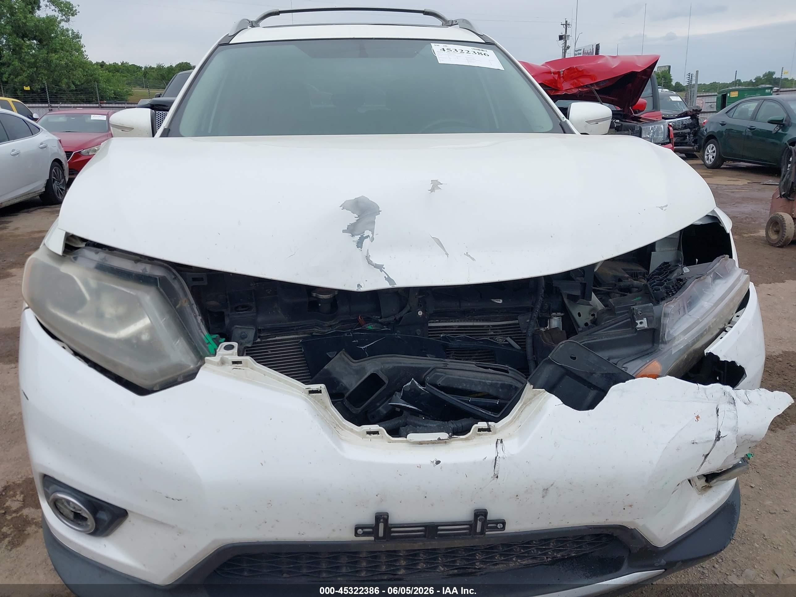 2015 Nissan Rogue Sl Белый vin: 5N1AT2MV1FC914581