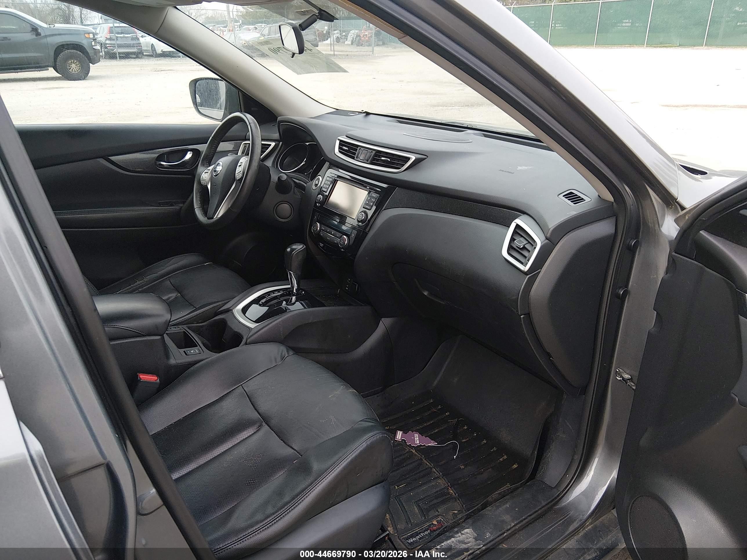 2015 Nissan Rogue Sl Серый vin: 5N1AT2MV1FC918226