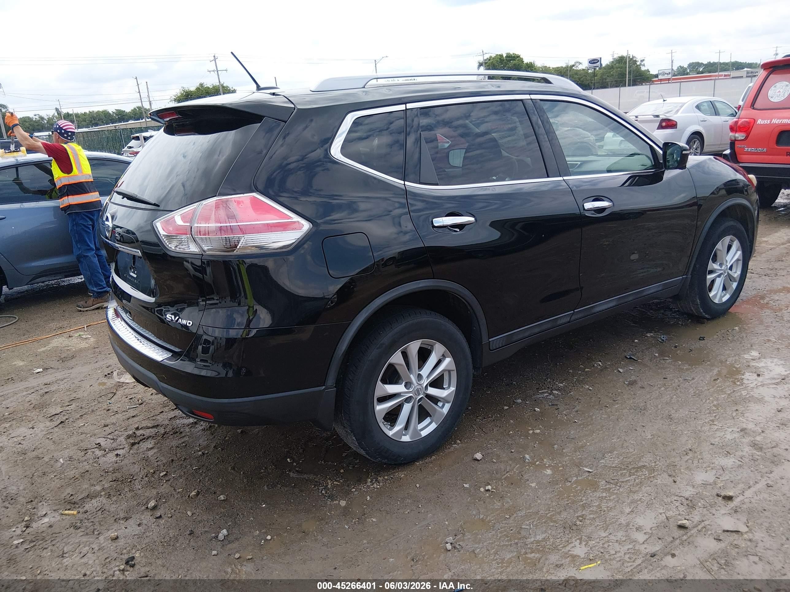 2015 Nissan Rogue Sv Black vin: 5N1AT2MV1FC926150
