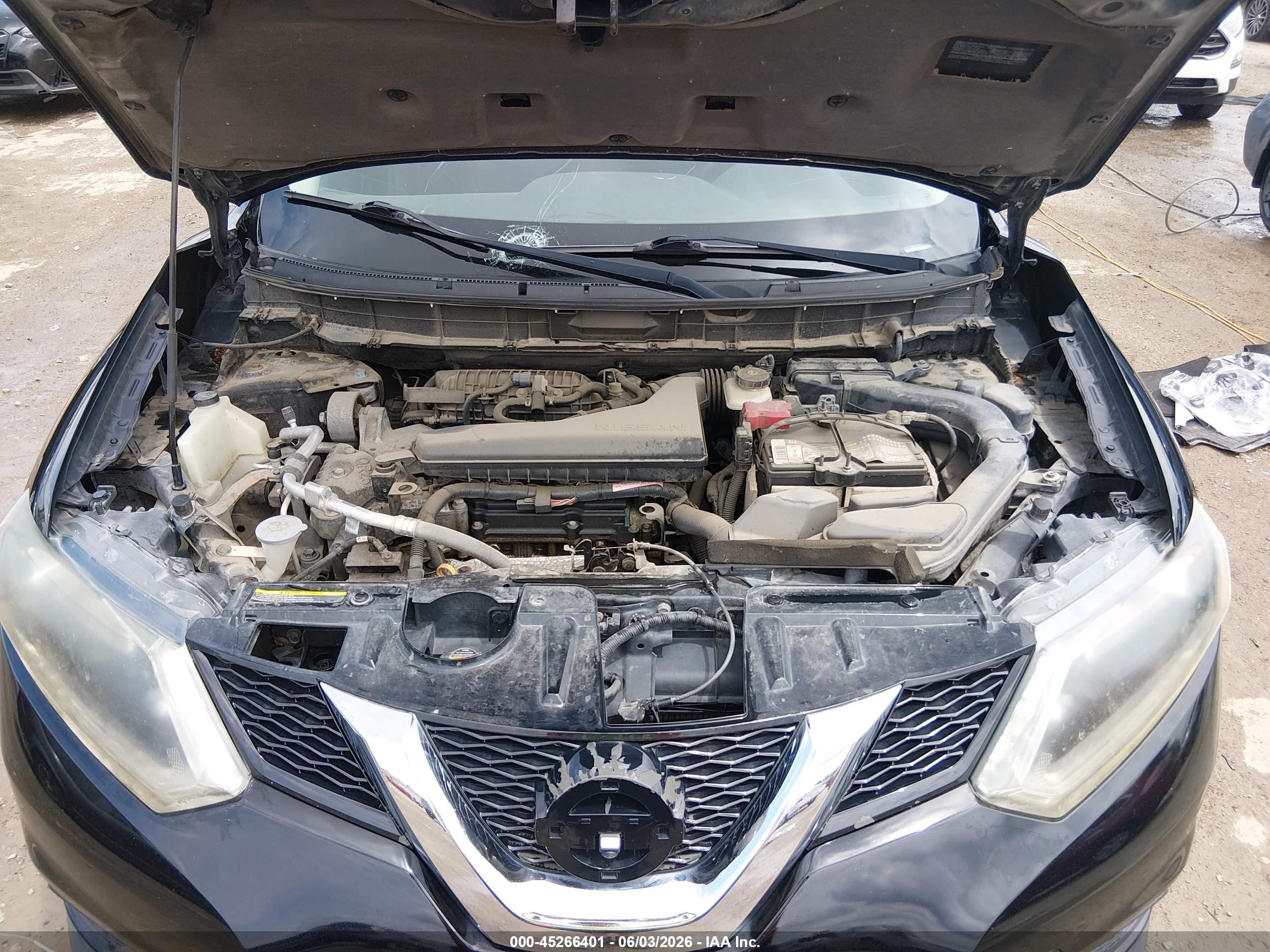2015 Nissan Rogue Sv Black vin: 5N1AT2MV1FC926150