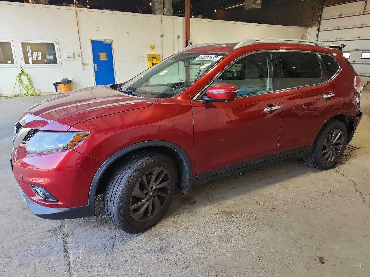 2016 Nissan Rogue Sl Красный vin: 5N1AT2MV1GC771813